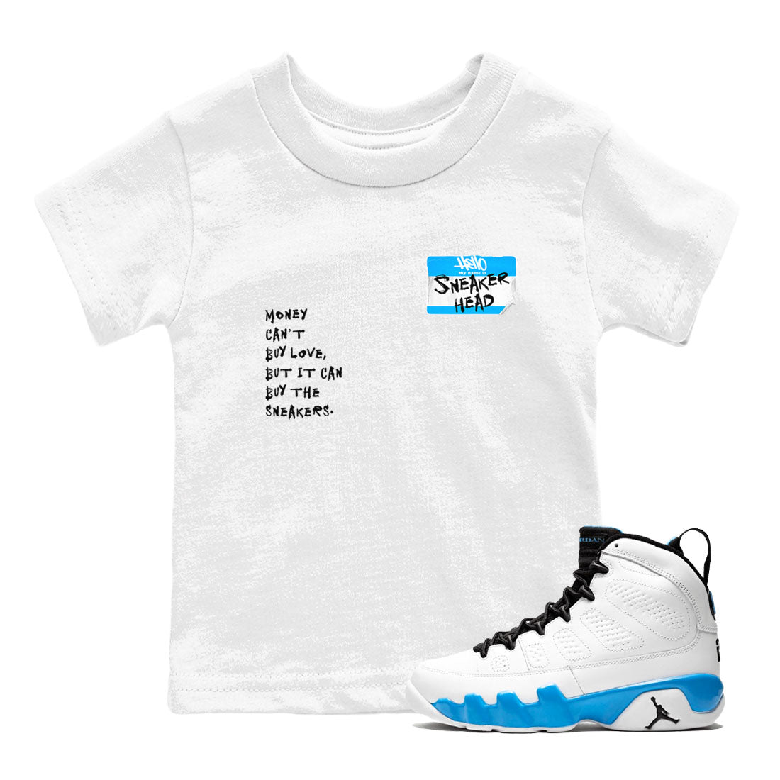 snkmatch Badge snkmatch Tees Kids - Air Jordan 9 Powder Blue