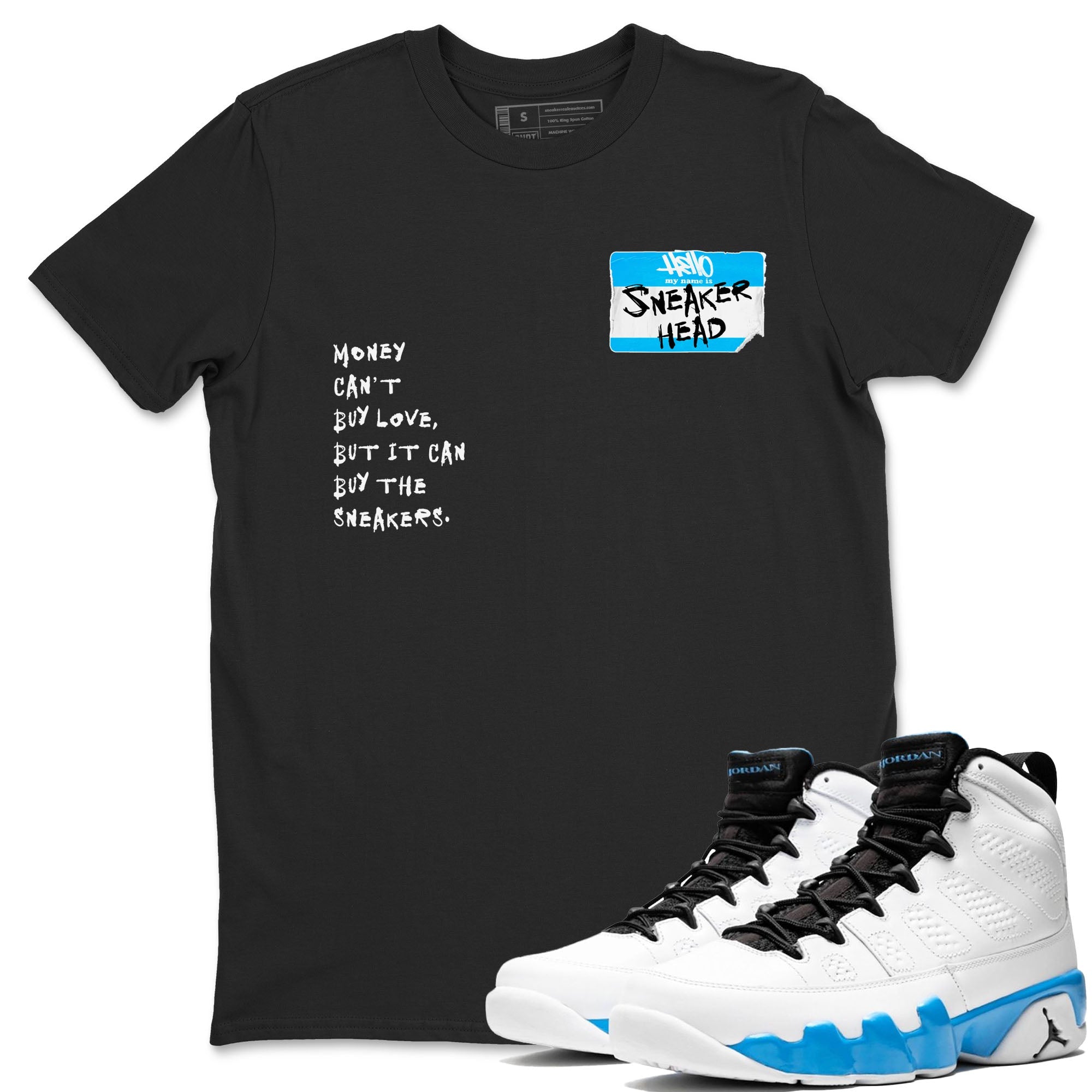 Sneakerhead Badge SNRT Sneaker Tees - Air Jordan 9 Powder Blue