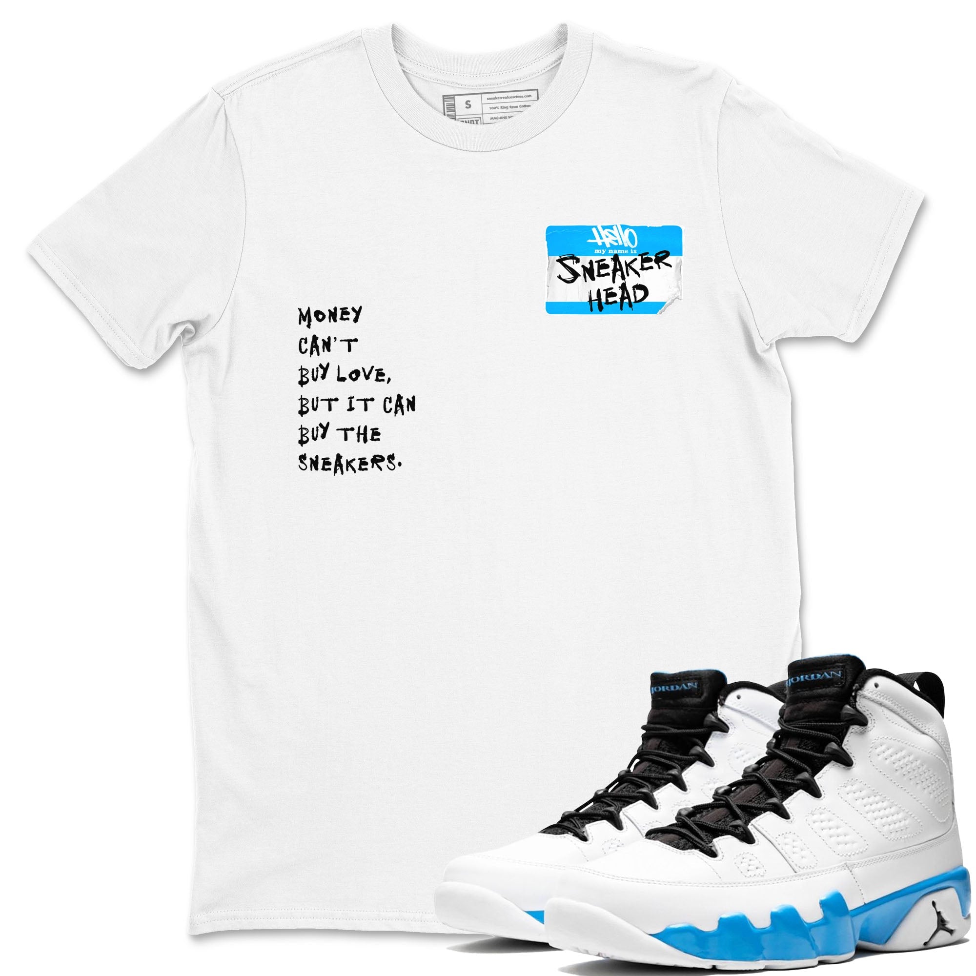 Sneakerhead Badge SNRT Sneaker Tees - Air Jordan 9 Powder Blue