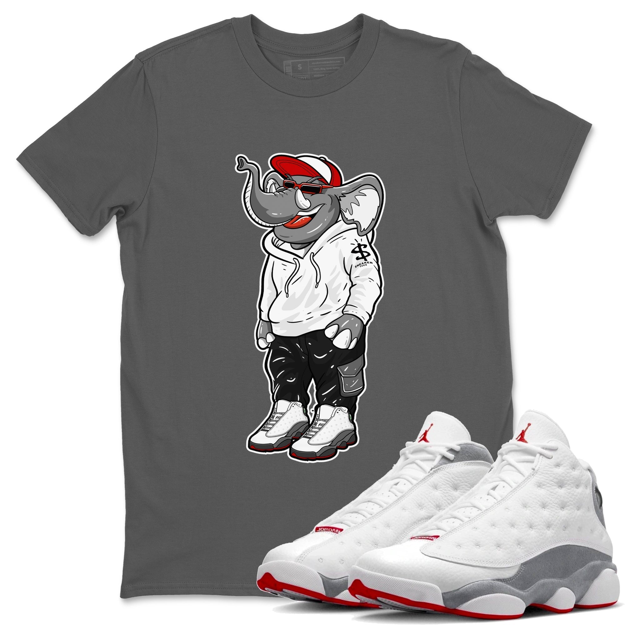snkmatch Elephant Unisex Tops - Air Jordan 13 Wolf Grey