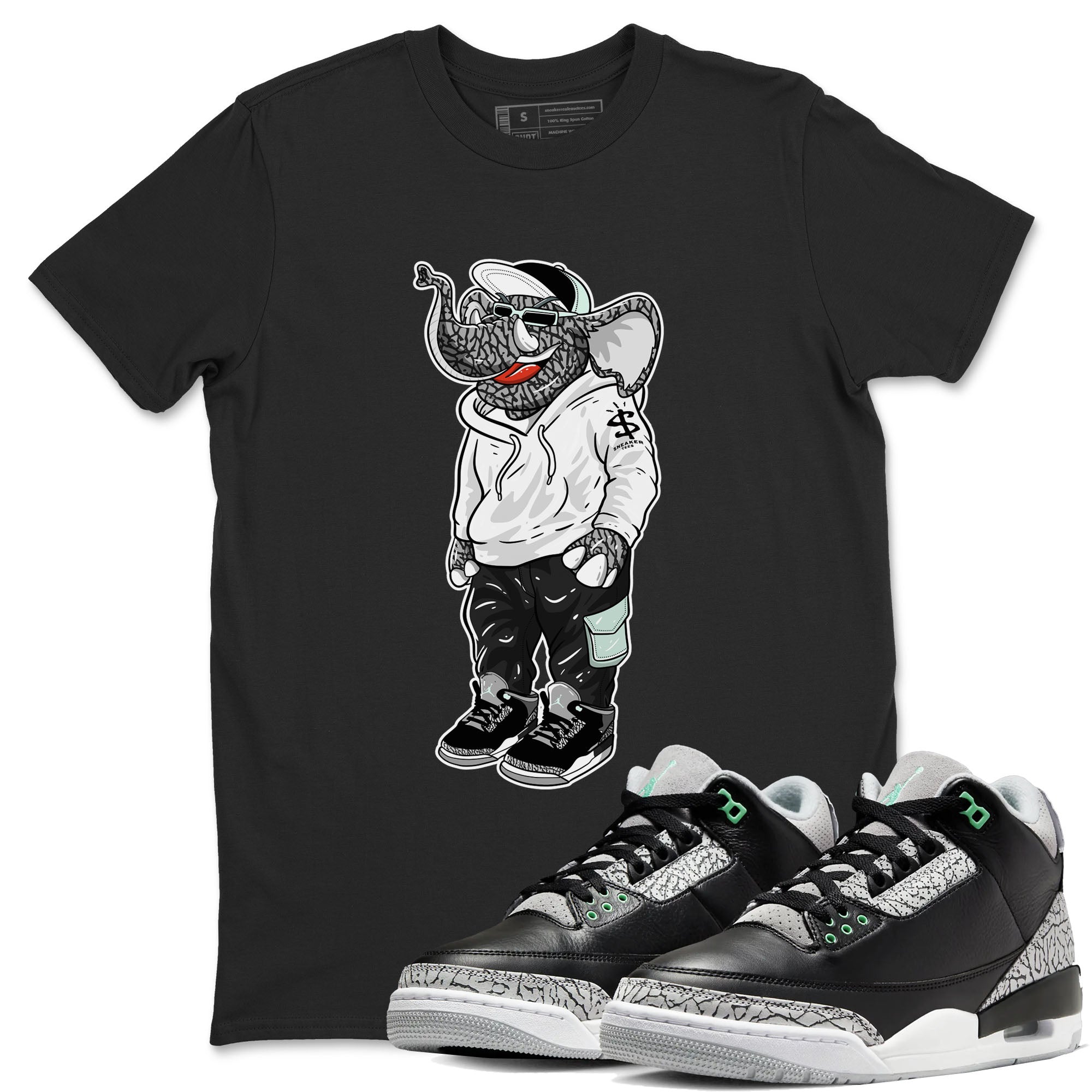snkmatch Elephant snkmatch Tees - Air Jordan 3 Green Glow