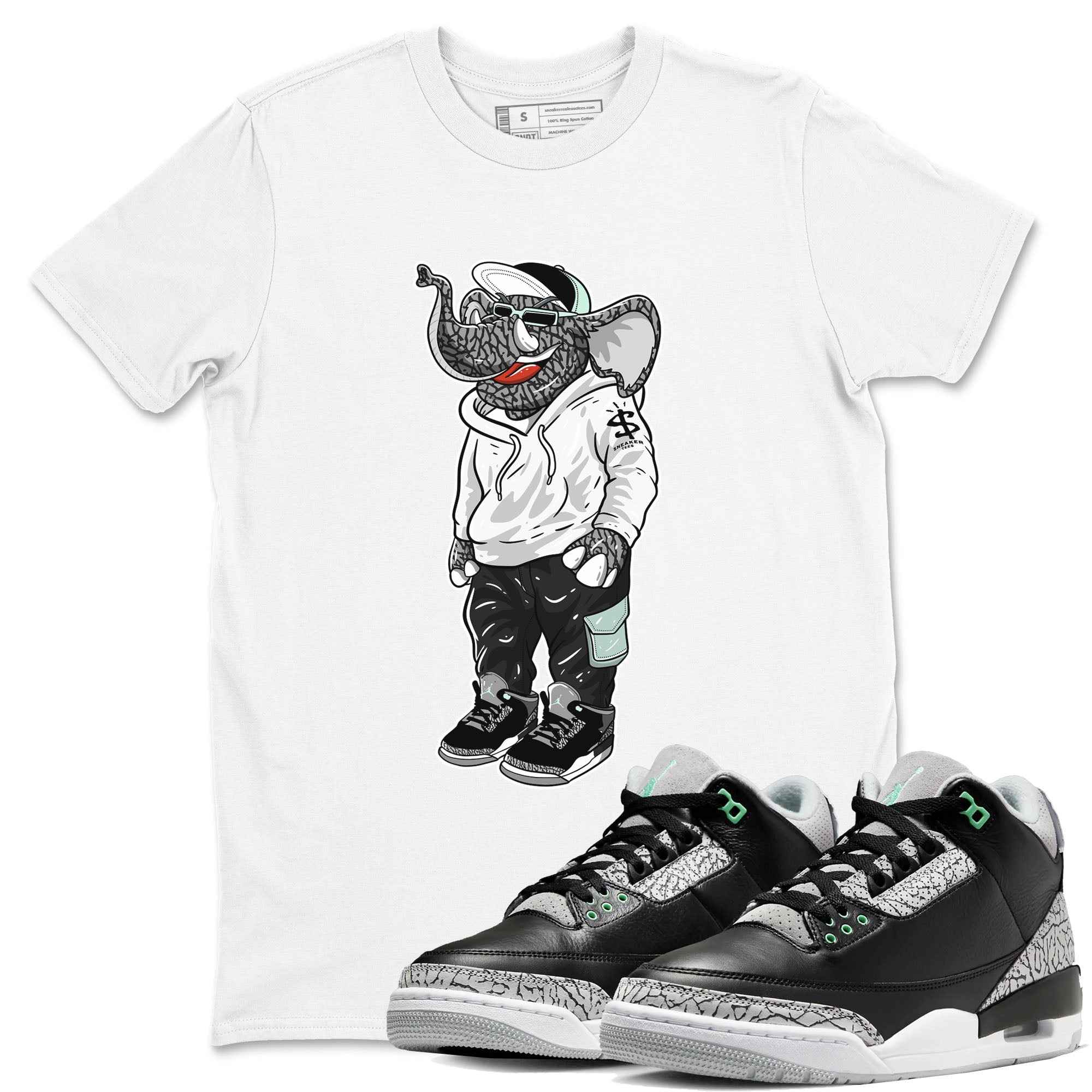 snkmatch Elephant snkmatch Tees - Air Jordan 3 Green Glow