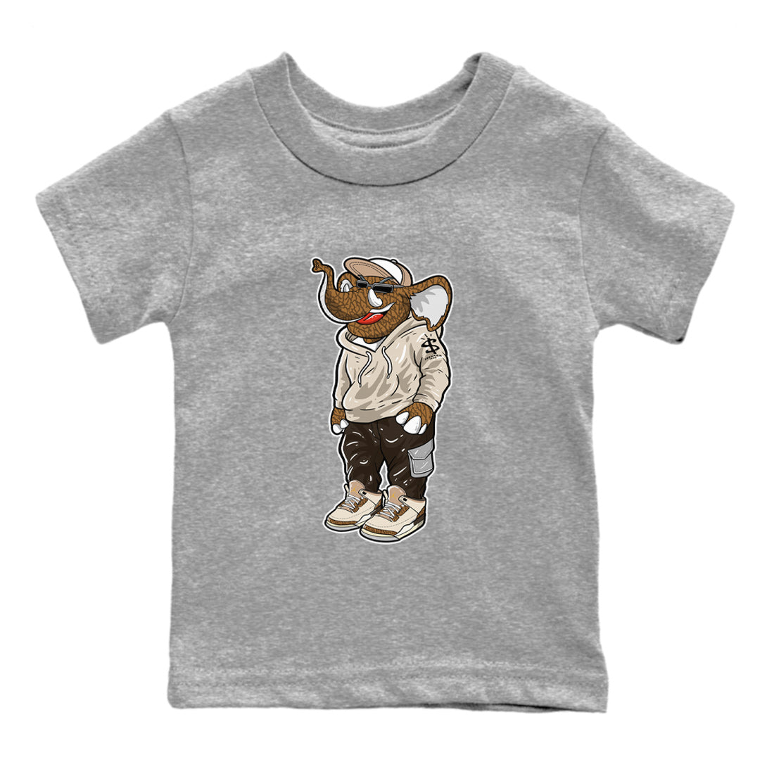 snkmatch Elephant Kids Tops - Air Jordan 3 Palomino