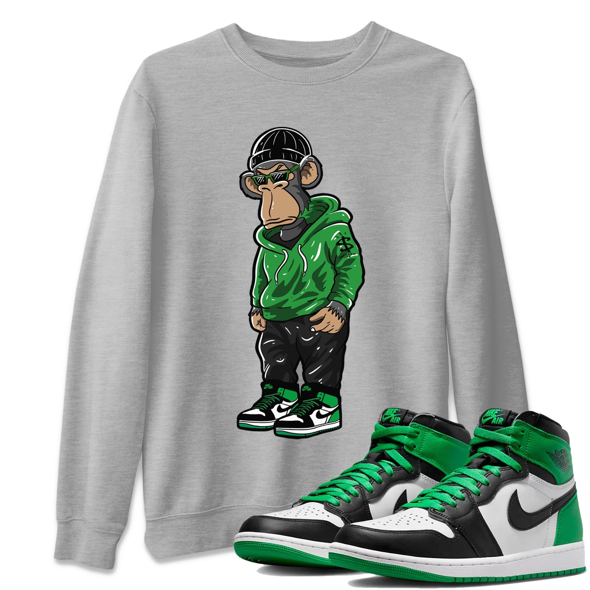 snkmatch Monkey Unisex Tops - Air Jordan 1 Celtics