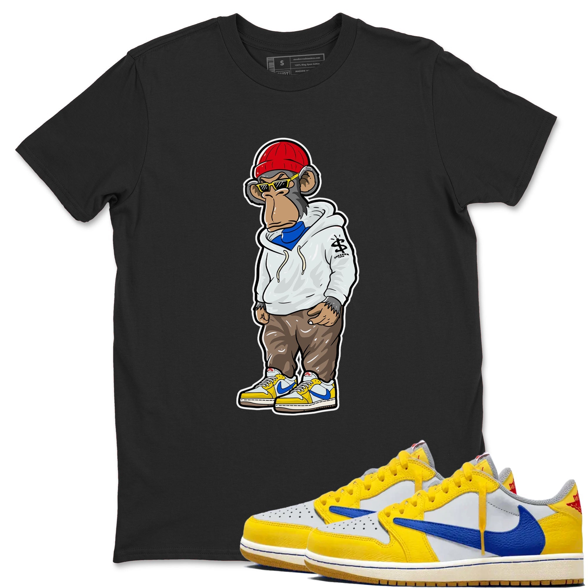 snkmatch Monkey snkmatch Tees - Air Jordan 1 Travis Scott Canary