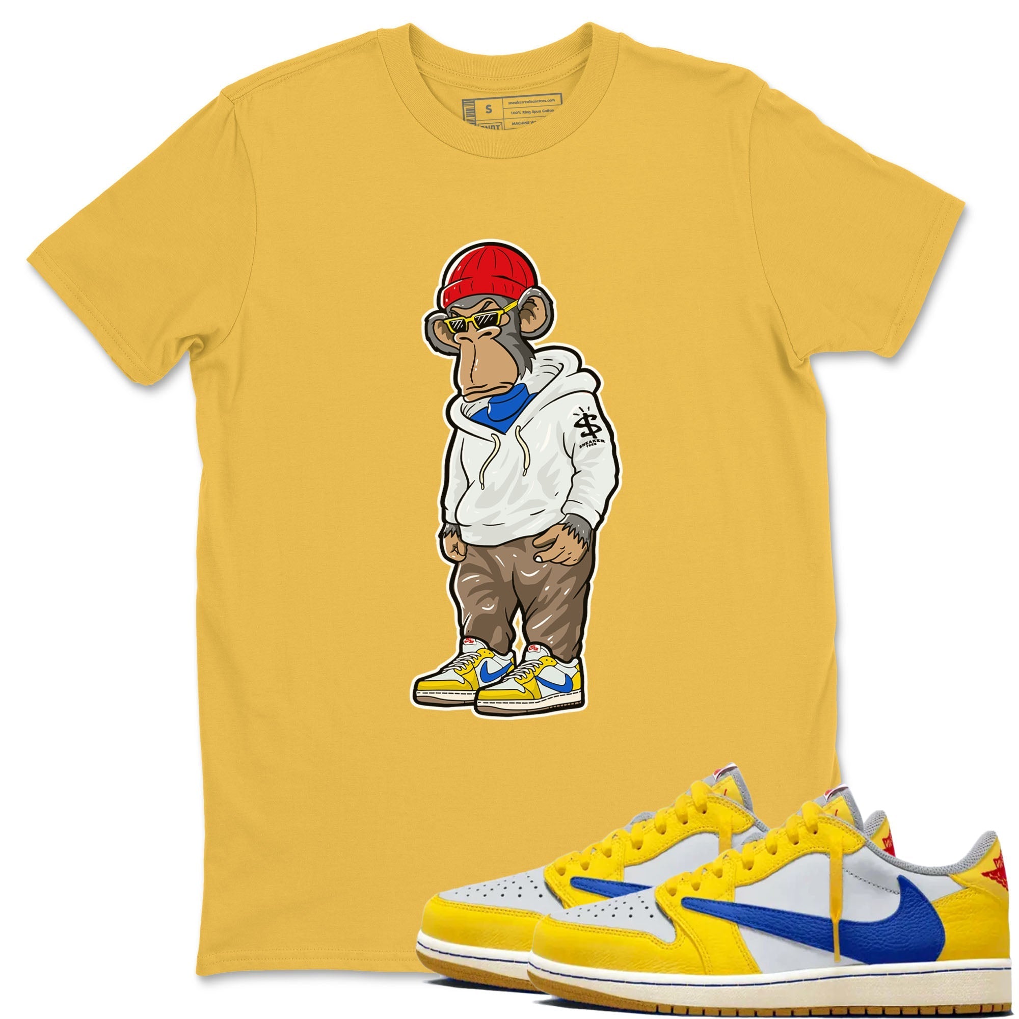 snkmatch Monkey snkmatch Tees - Air Jordan 1 Travis Scott Canary