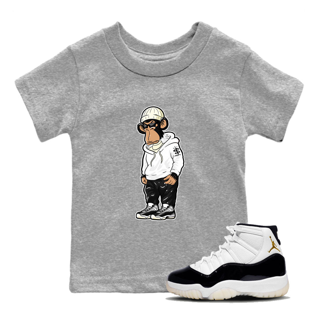 snkmatch Monkey snkmatch Tees Kids - Air Jordan 11 Gratitude