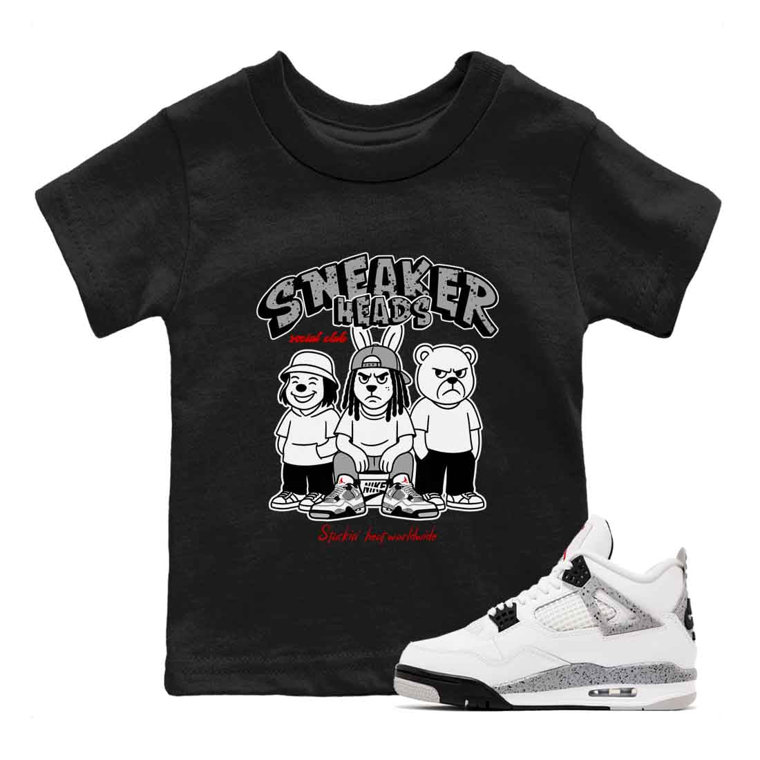 snkmatch Social Club snkmatch Tees Kids - Air Jordan 4 White Cement