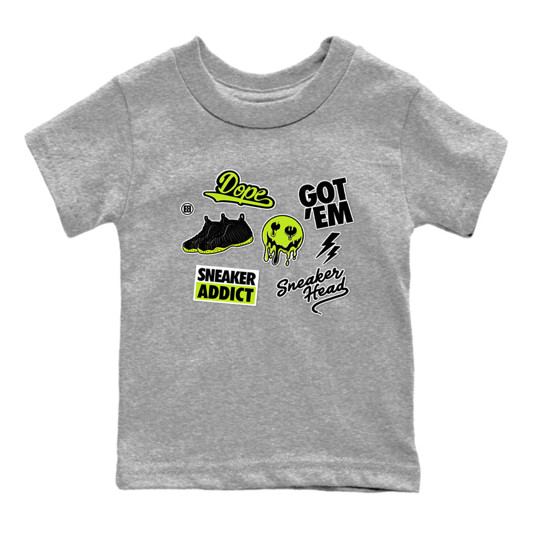 snkmatch Sticker snkmatch Tees Kids - Air Foamposite One Black Volt