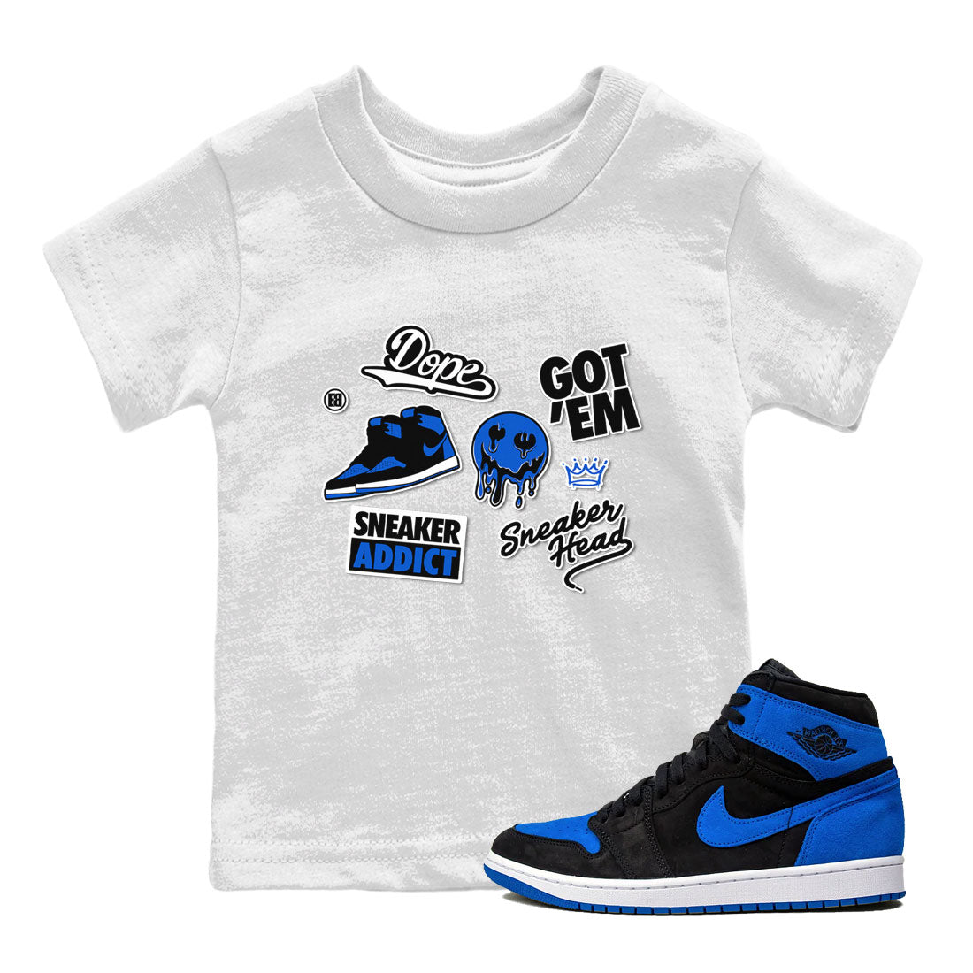 snkmatch Sticker snkmatch Tee Kids - Air Jordan 1 Royal Reimagined