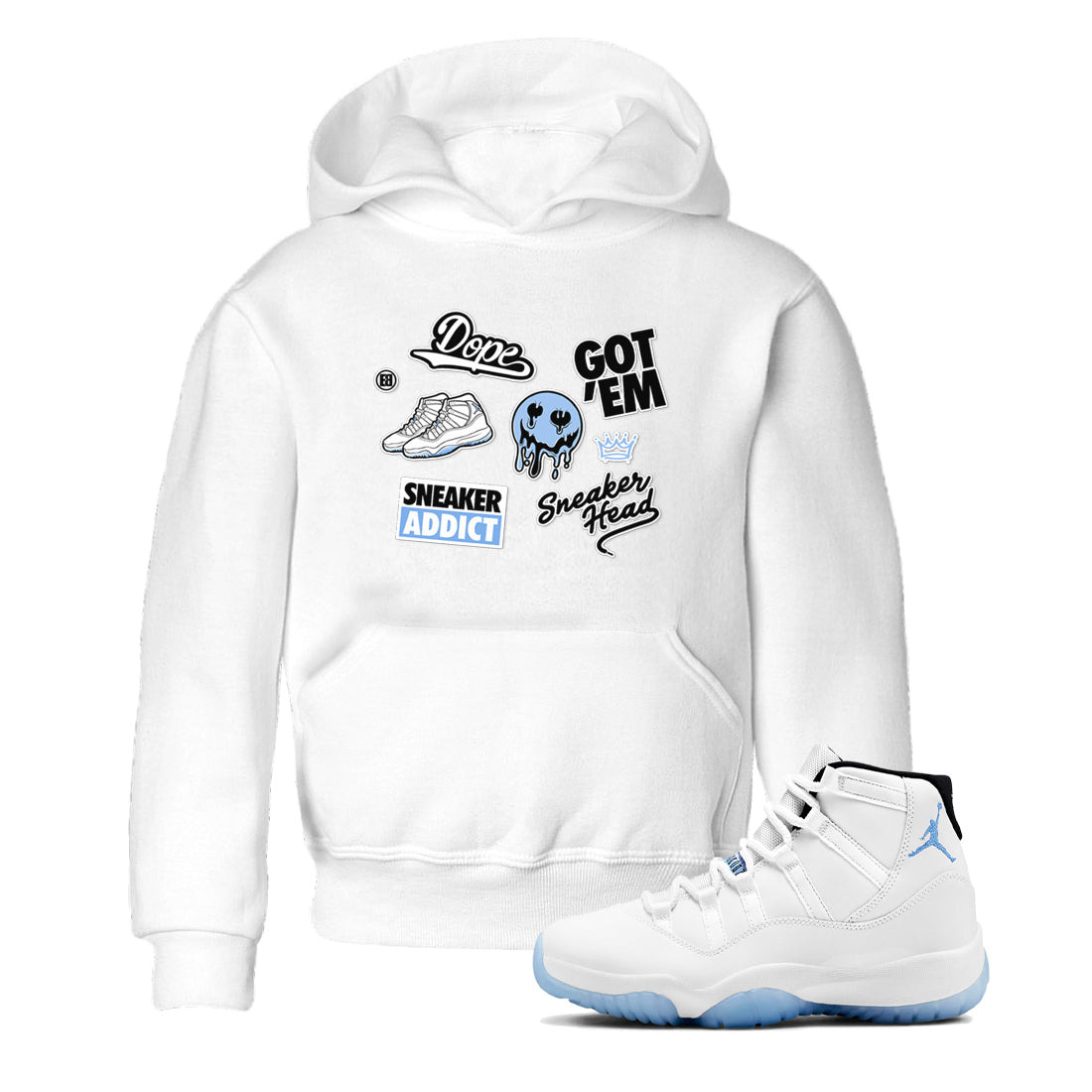 snkmatch Sticker snkmatch Tees Kids - Air Jordan 11 Legend Blue