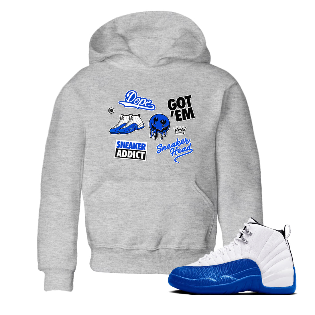 snkmatch Sticker snkmatch Tees Kids - Air Jordan 12 Blueberry