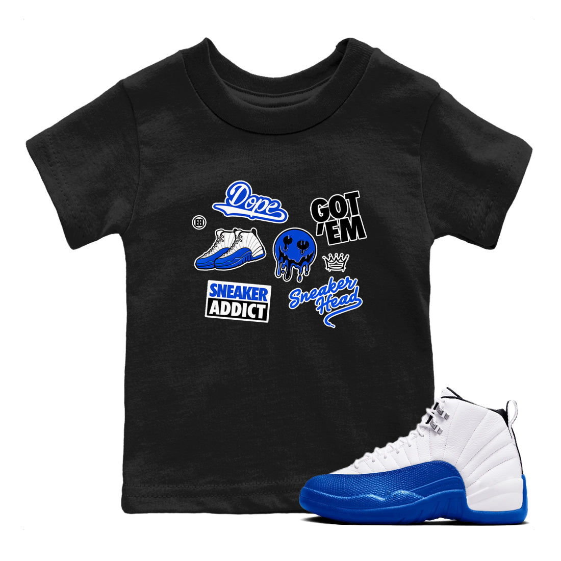 snkmatch Sticker snkmatch Tees Kids - Air Jordan 12 Blueberry