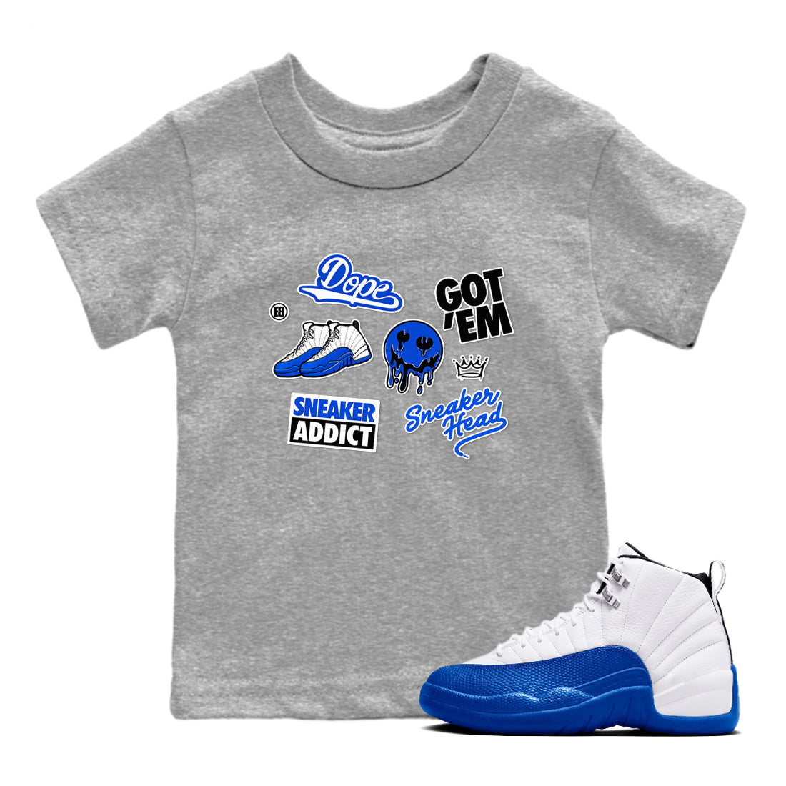 snkmatch Sticker snkmatch Tees Kids - Air Jordan 12 Blueberry