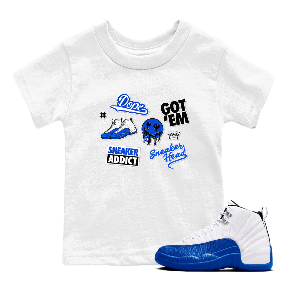 snkmatch Sticker snkmatch Tees Kids - Air Jordan 12 Blueberry