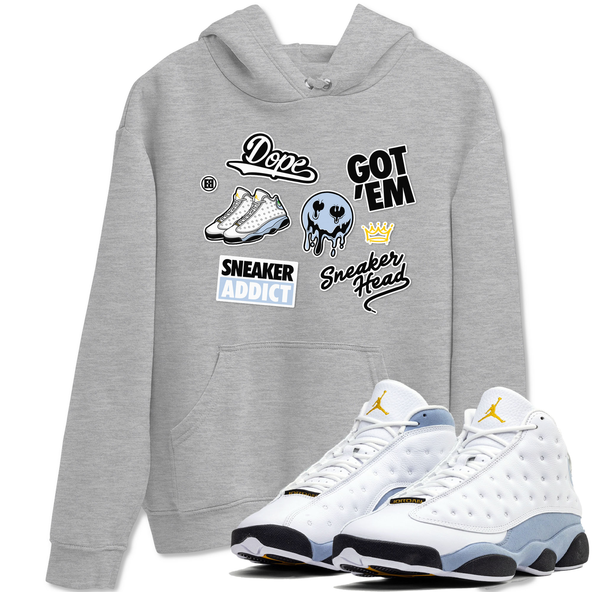 snkmatch Sticker snkmatch Tees - Air Jordan 13 Blue Grey