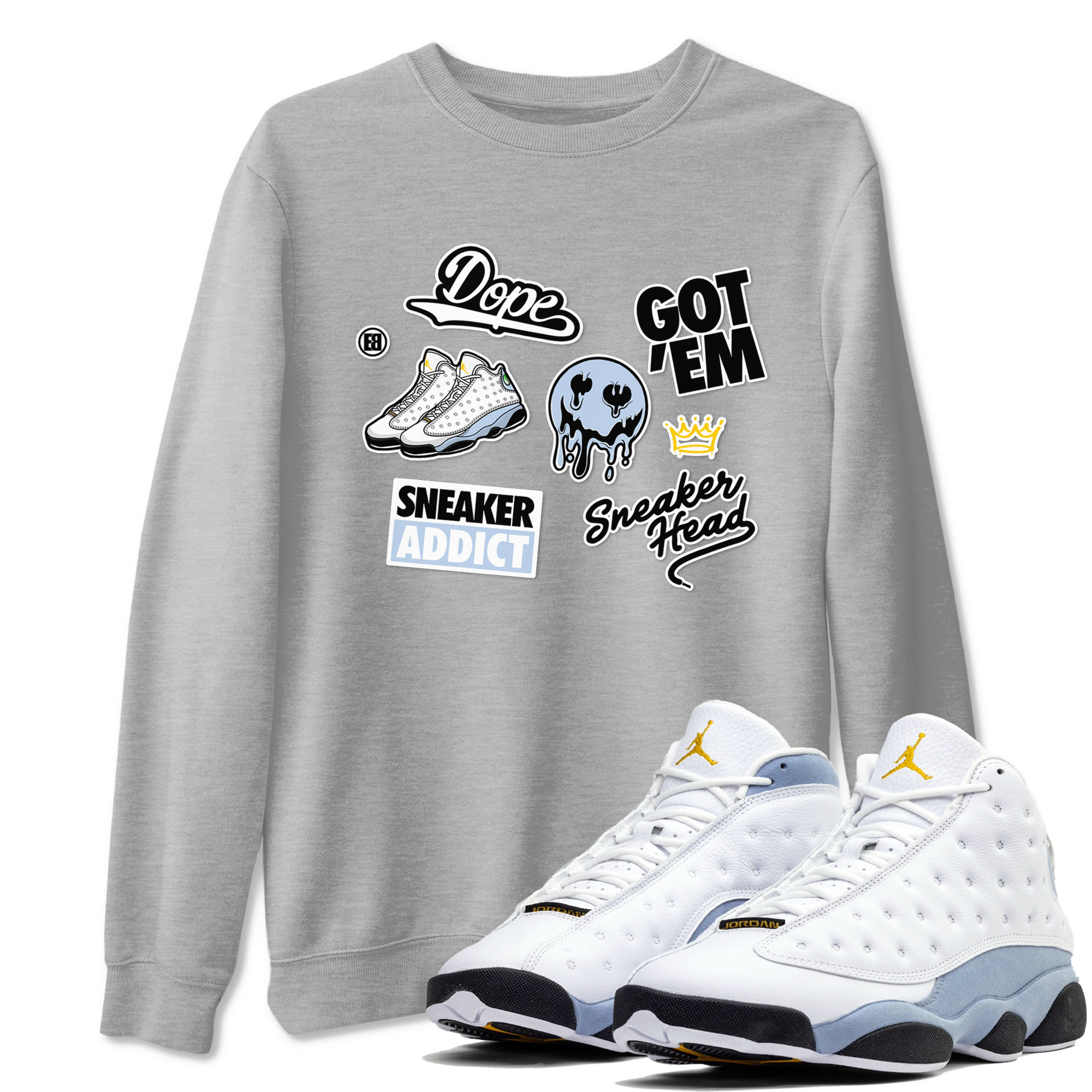 snkmatch Sticker snkmatch Tees - Air Jordan 13 Blue Grey