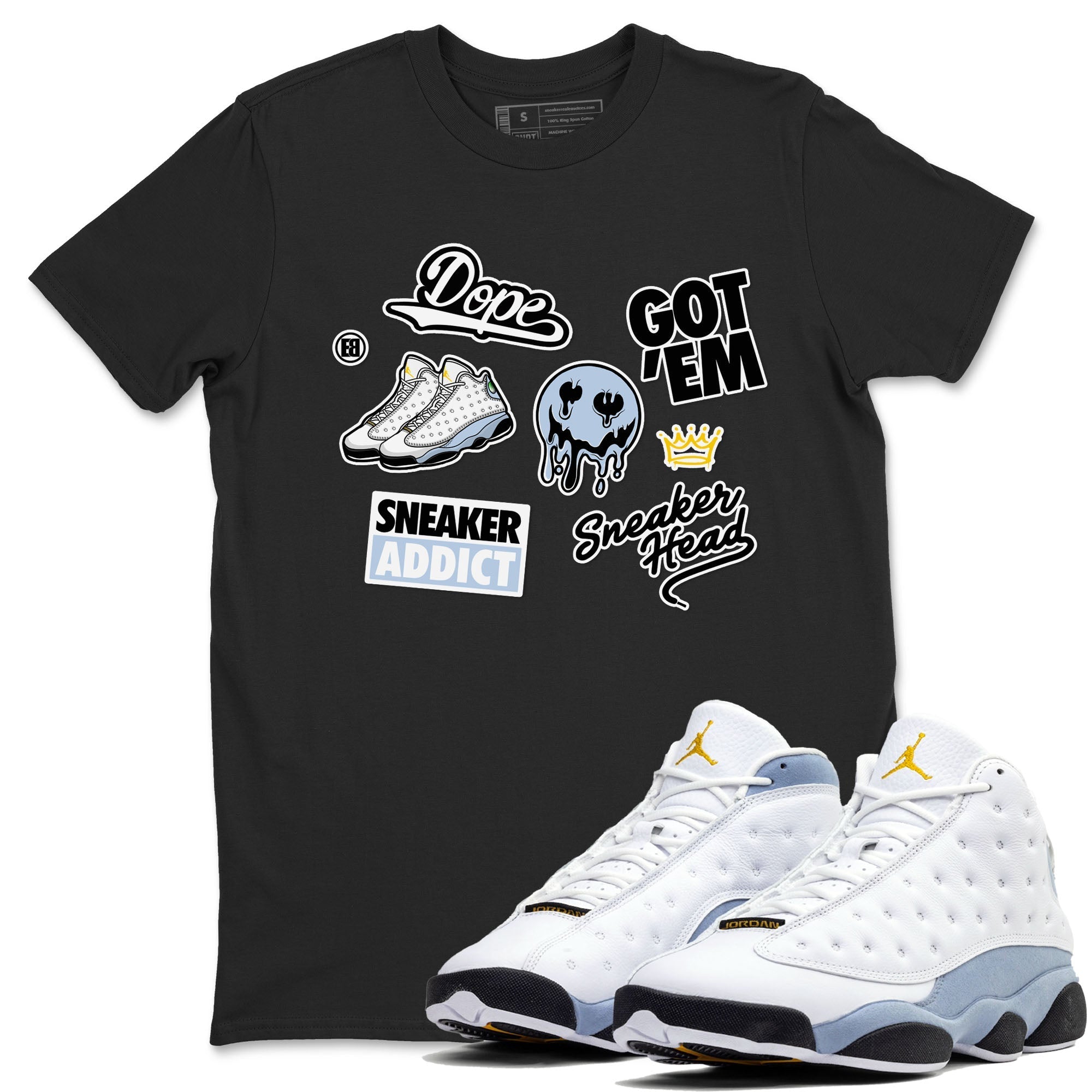 Sneakerhead Sticker SNRT Sneaker Tees - Air Jordan 13 Blue Grey