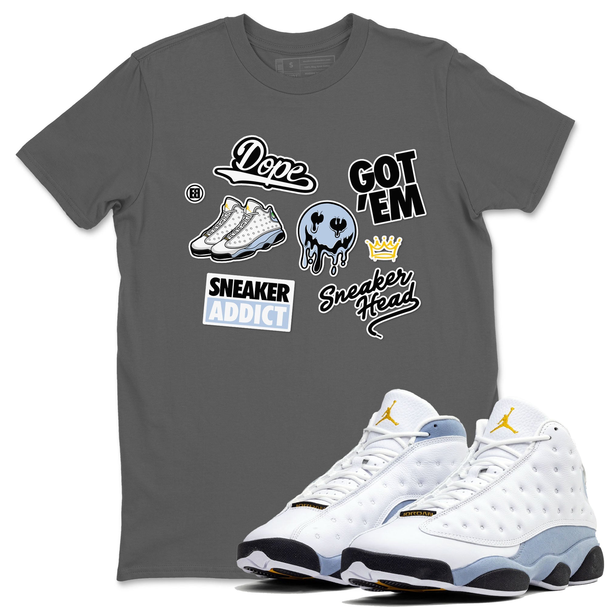 snkmatch Sticker snkmatch Tees - Air Jordan 13 Blue Grey