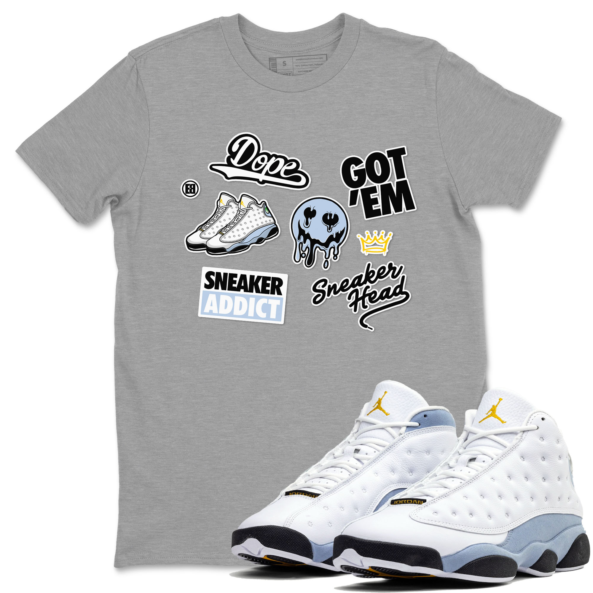 snkmatch Sticker snkmatch Tees - Air Jordan 13 Blue Grey