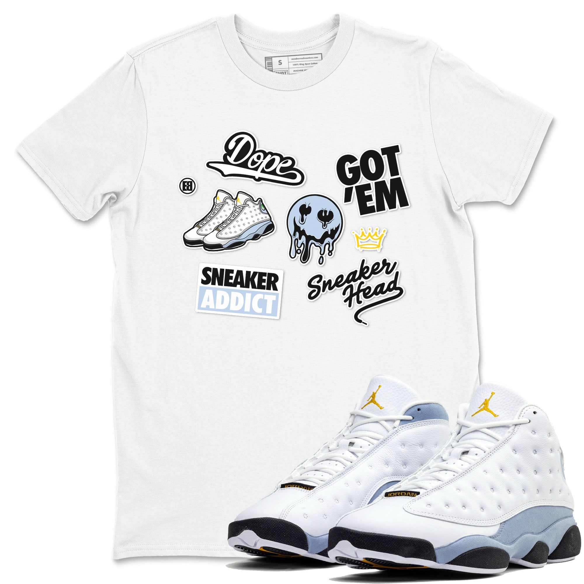 Sneakerhead Sticker SNRT Sneaker Tees - Air Jordan 13 Blue Grey