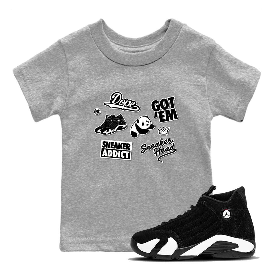 snkmatch Sticker snkmatch Tees Kids - Air Jordan 14 Panda