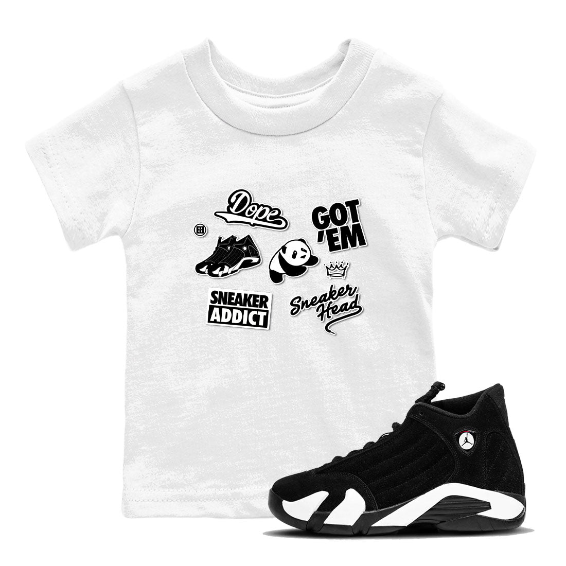 snkmatch Sticker snkmatch Tees Kids - Air Jordan 14 Panda