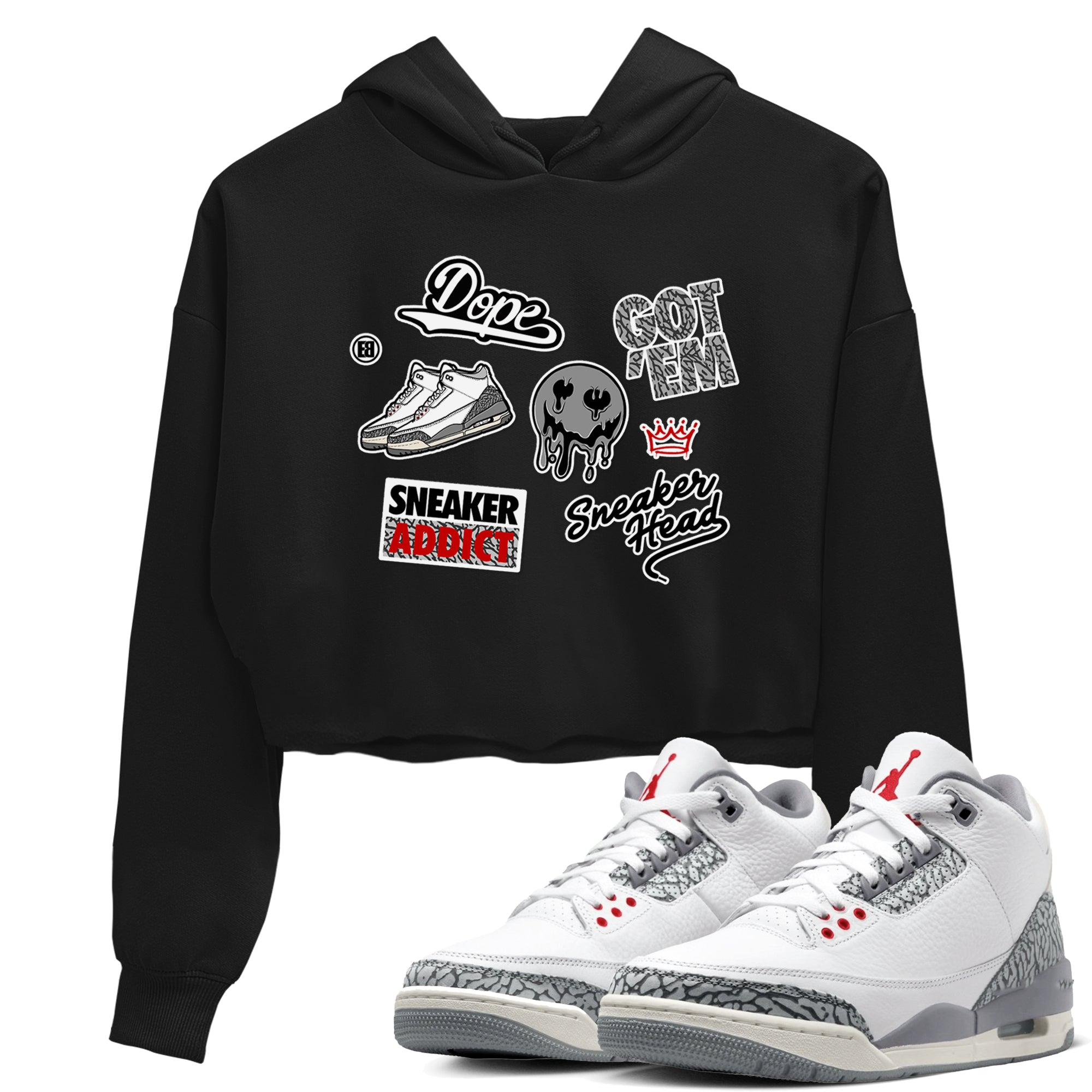 snkmatch Sticker snkmatch Women's Top - Air Jordan 3 Cement Grey
