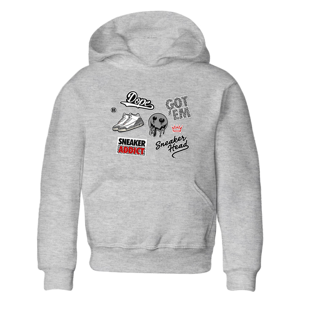 snkmatch Sticker snkmatch Tees Kids - Air Jordan 3 Cement Grey