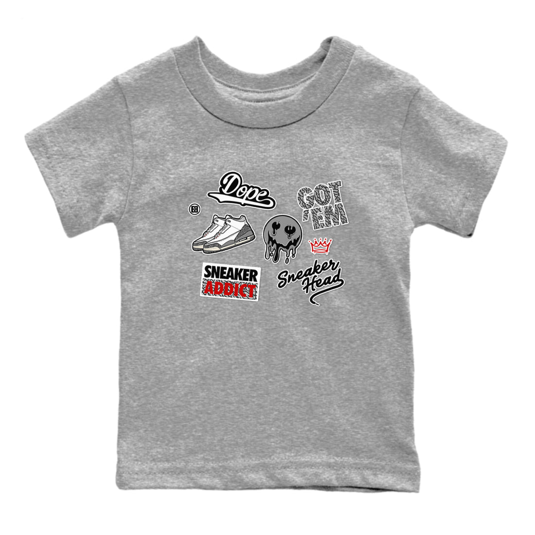 snkmatch Sticker snkmatch Tees Kids - Air Jordan 3 Cement Grey