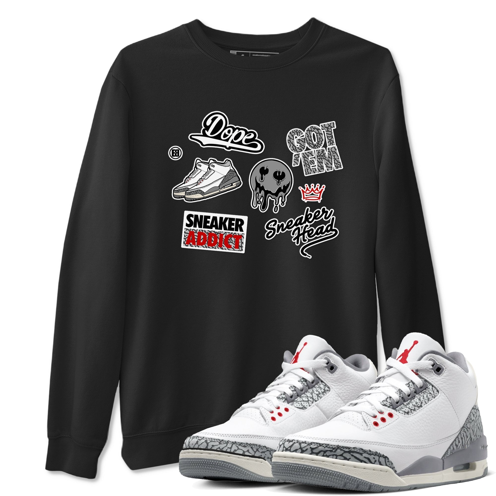 snkmatch Sticker snkmatch Tees - Air Jordan 3 Cement Grey