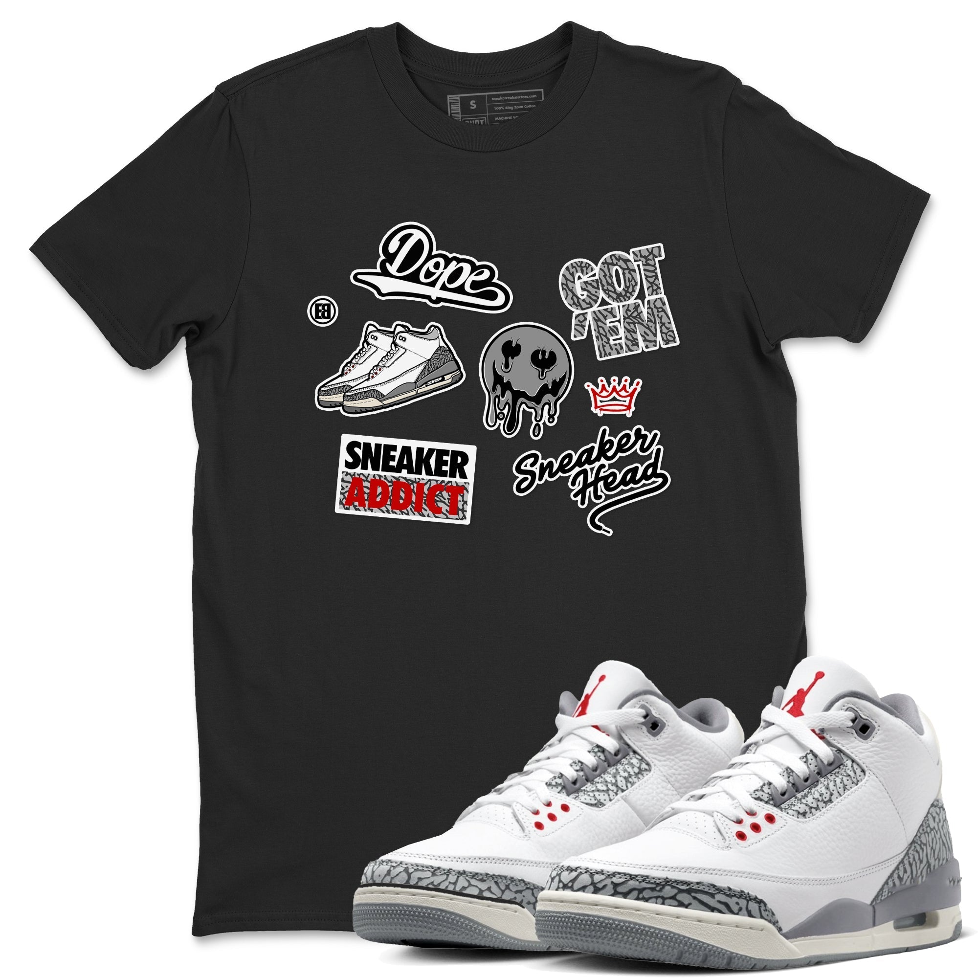 snkmatch Sticker snkmatch Tees - Air Jordan 3 Cement Grey