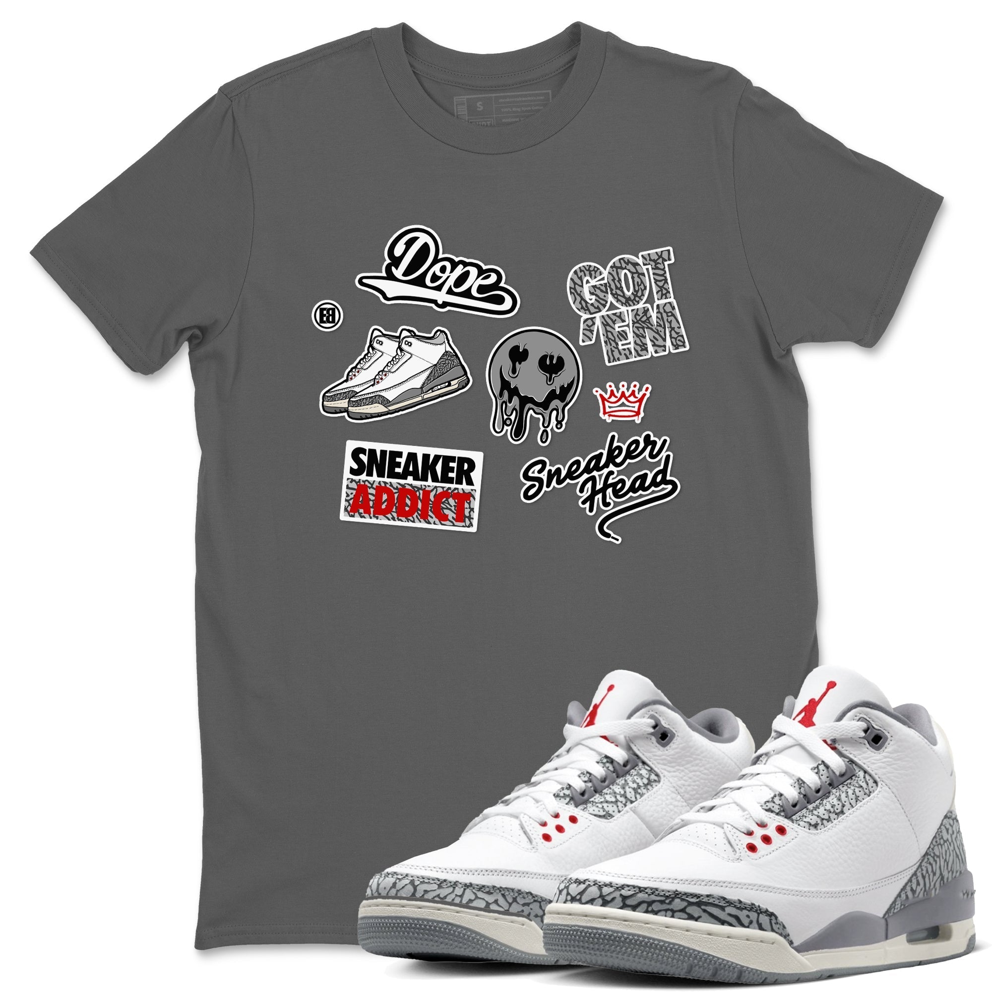 snkmatch Sticker snkmatch Tees - Air Jordan 3 Cement Grey