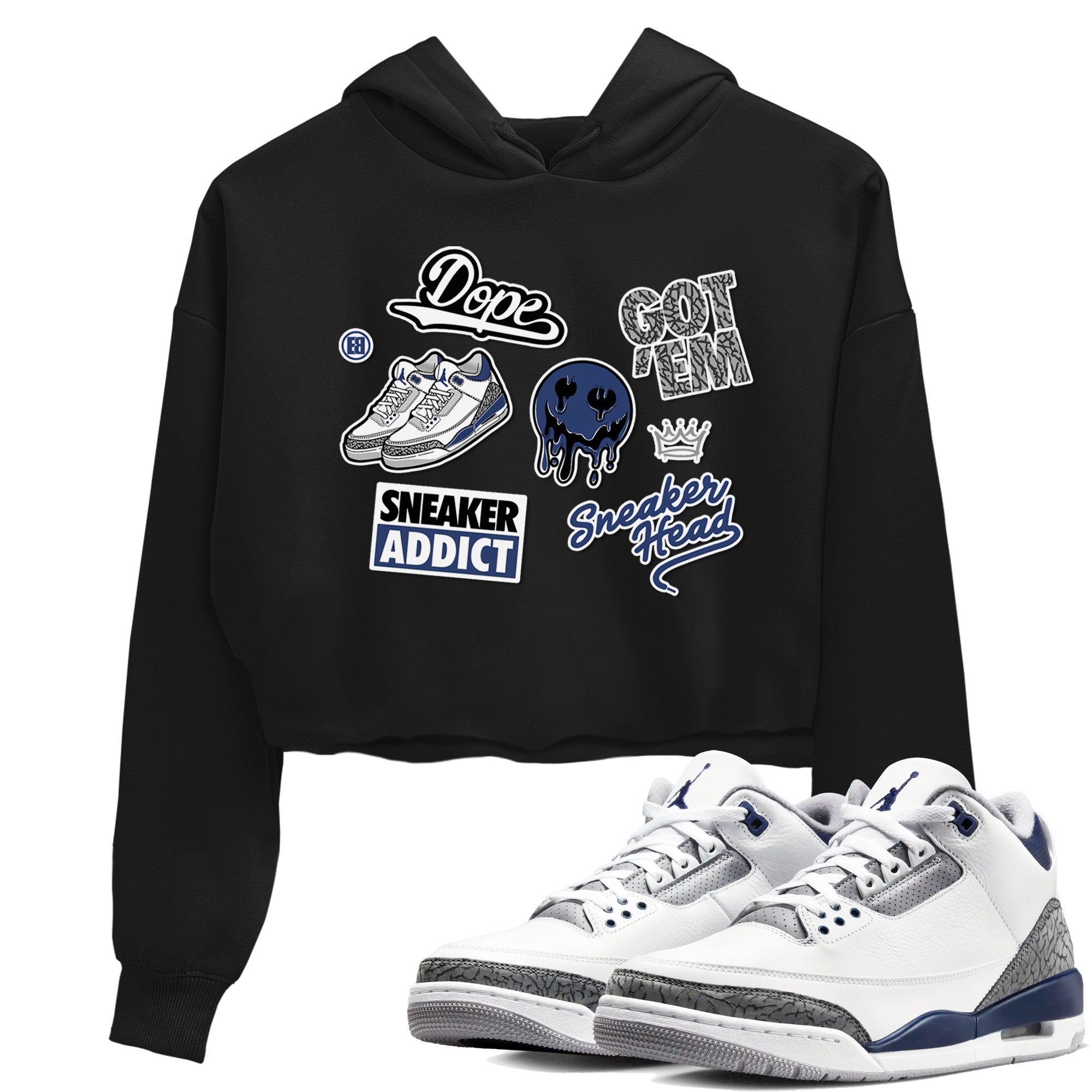 snkmatch Sticker snkmatch Women's Top - Air Jordan 3 Midnight Navy 2023