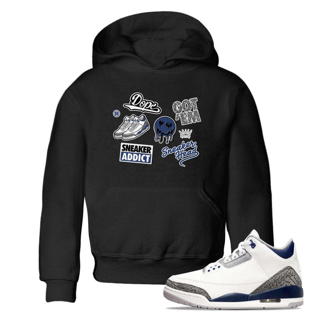snkmatch Sticker snkmatch Tees Kids - Air Jordan 3 Midnight Navy 2023