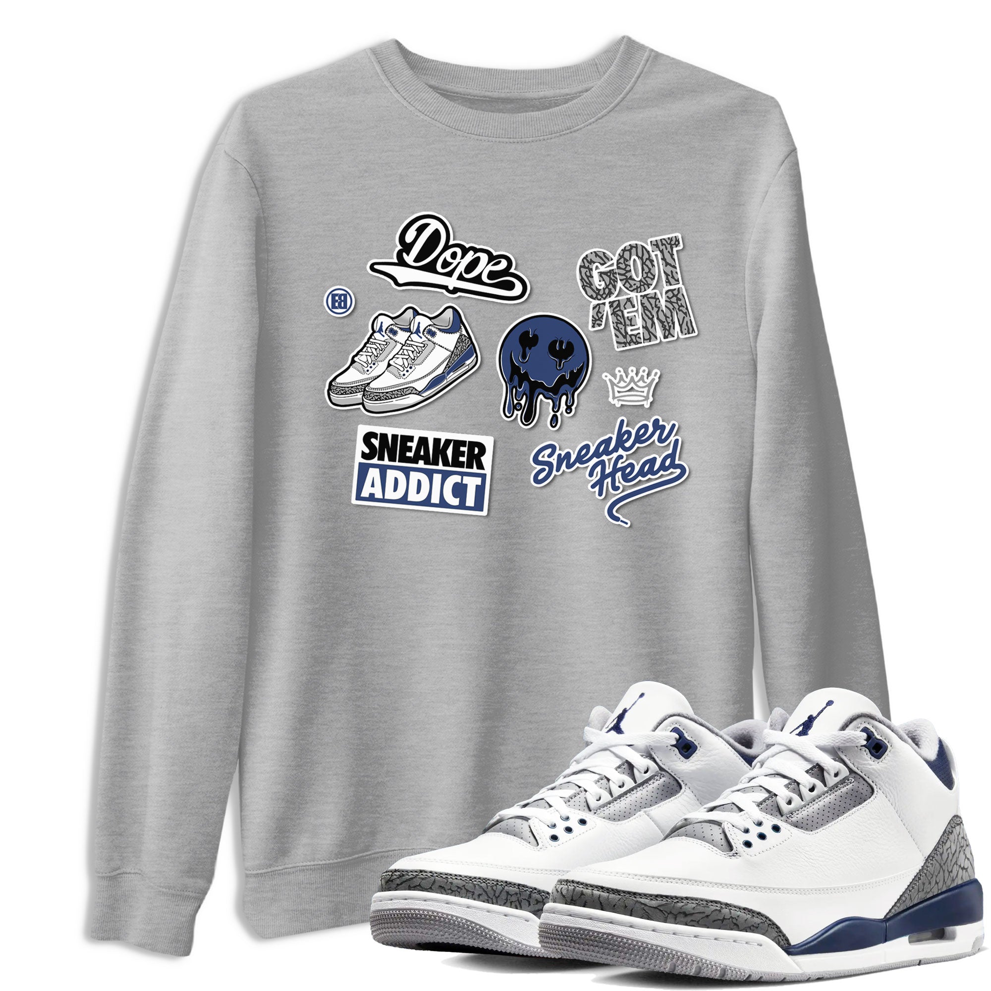 snkmatch Sticker snkmatch Tees - Air Jordan 3 Midnight Navy 2023