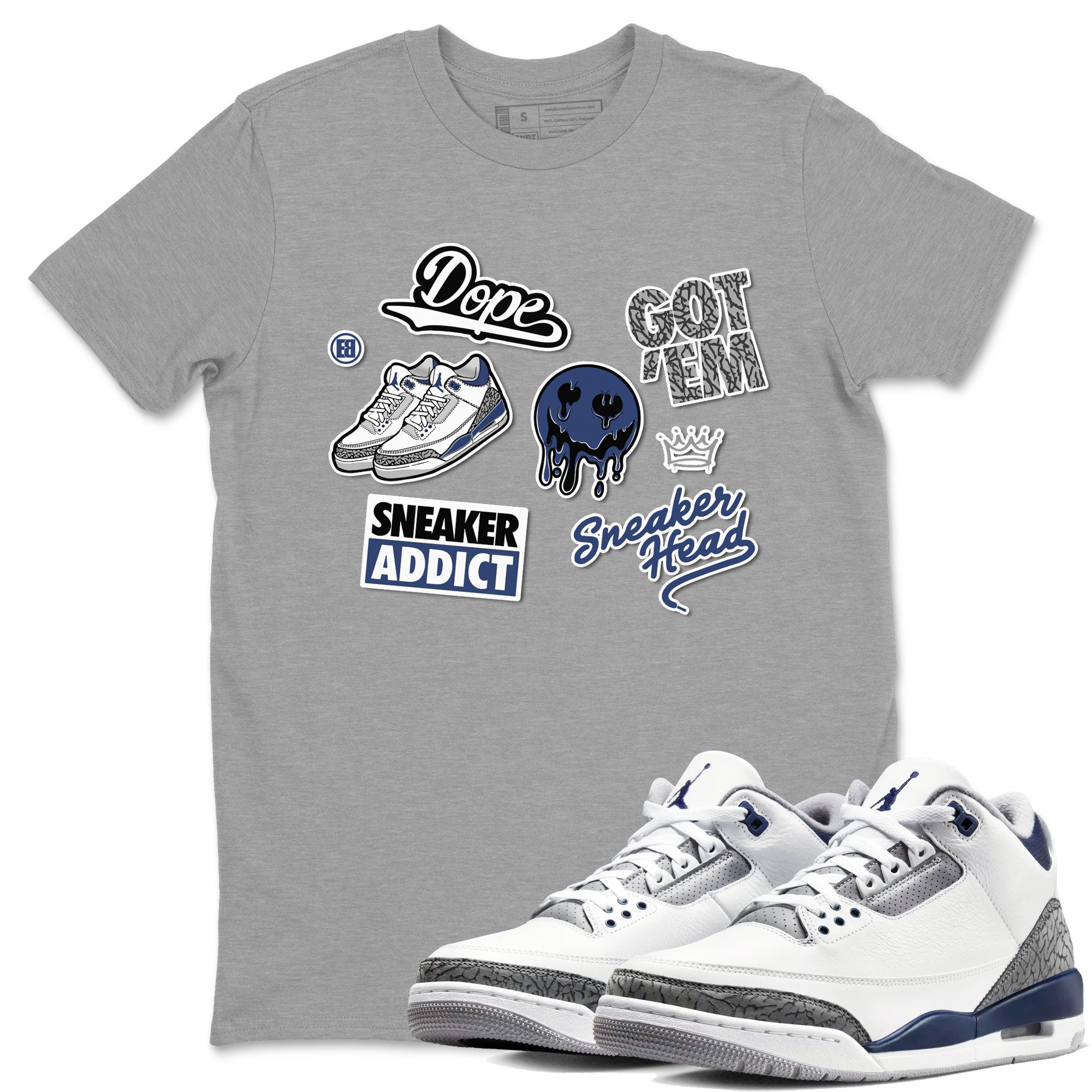 snkmatch Sticker snkmatch Tees - Air Jordan 3 Midnight Navy 2023