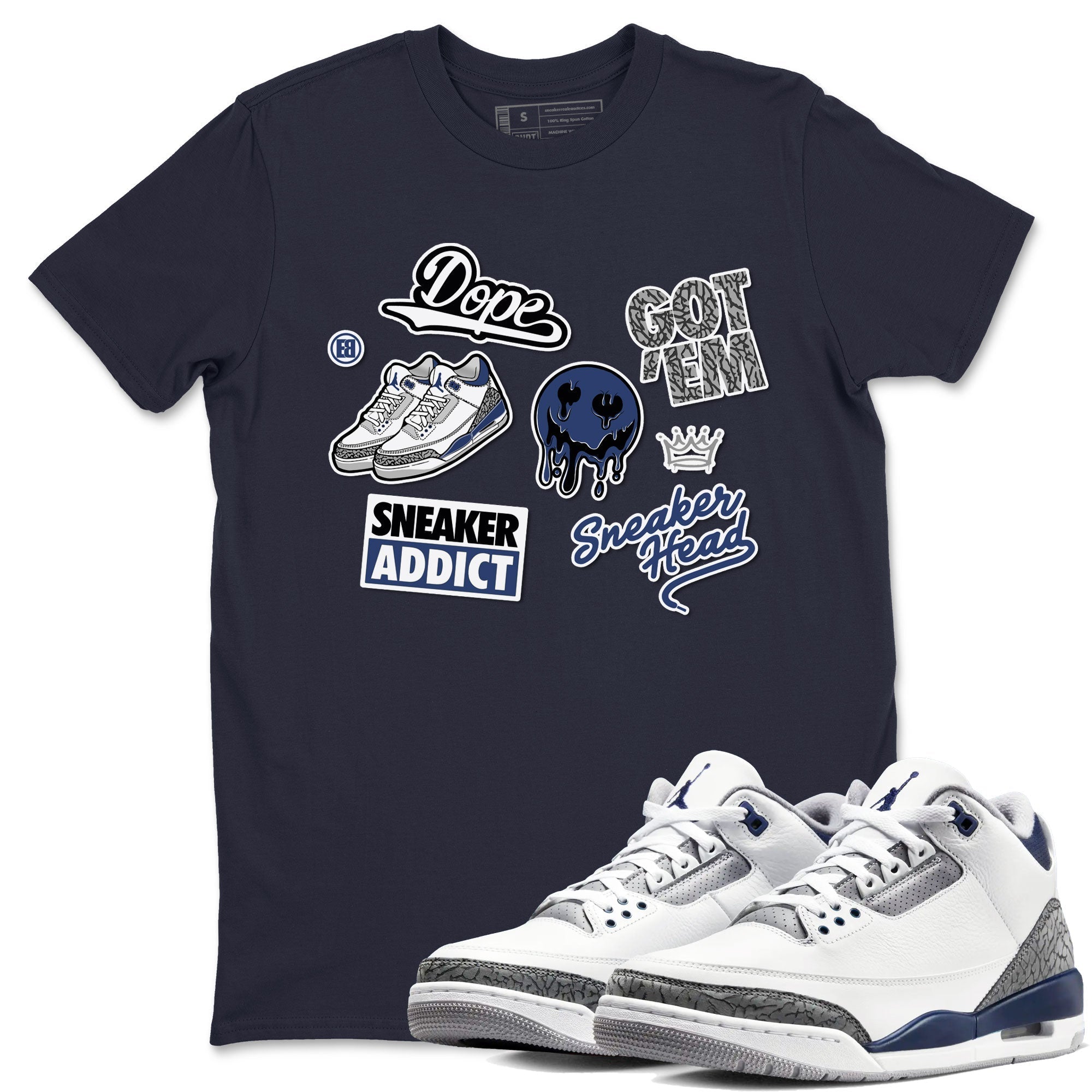 snkmatch Sticker snkmatch Tees - Air Jordan 3 Midnight Navy 2023