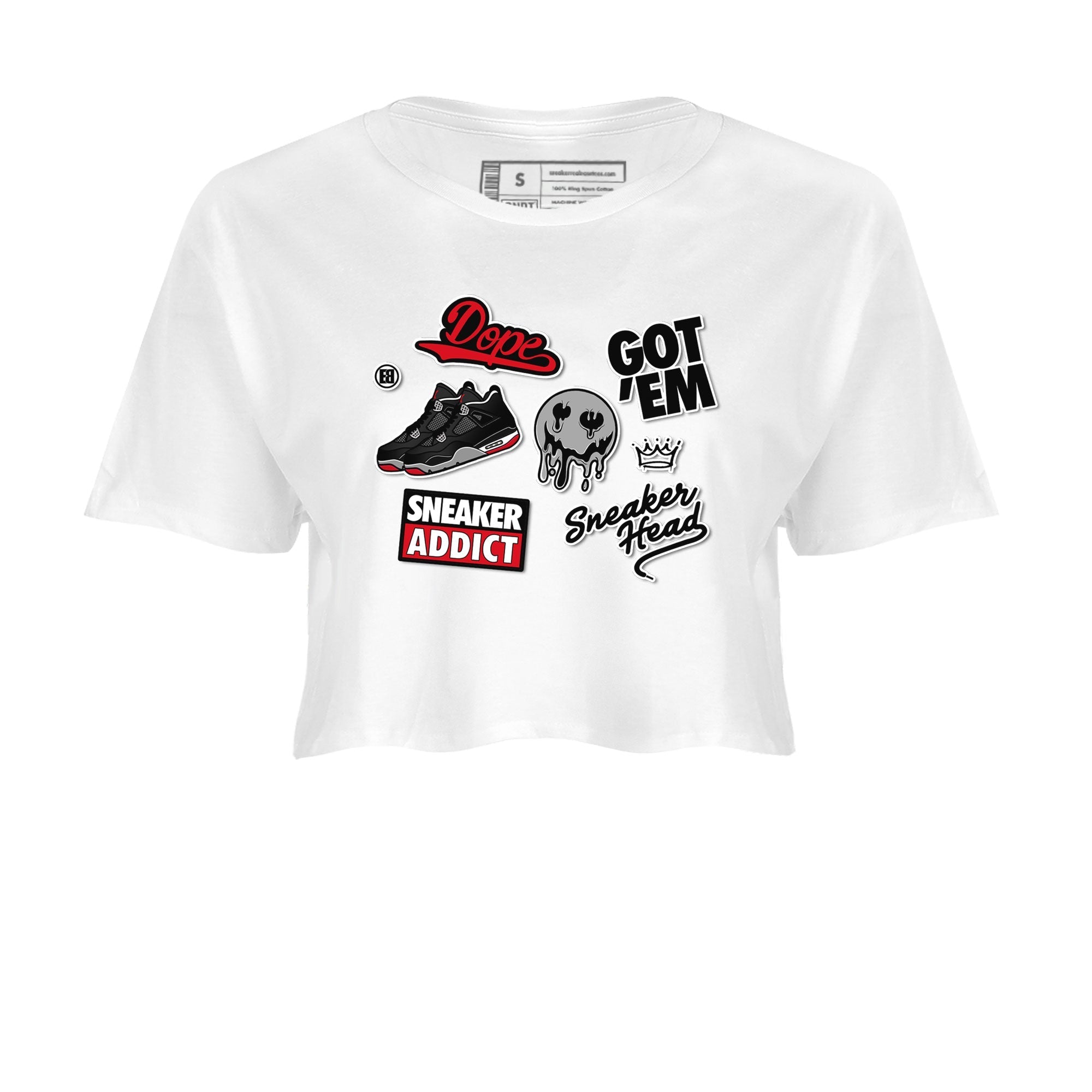 snkmatch Sticker snkmatch Women's Top - Air Jordan 4 Bred Reimagined