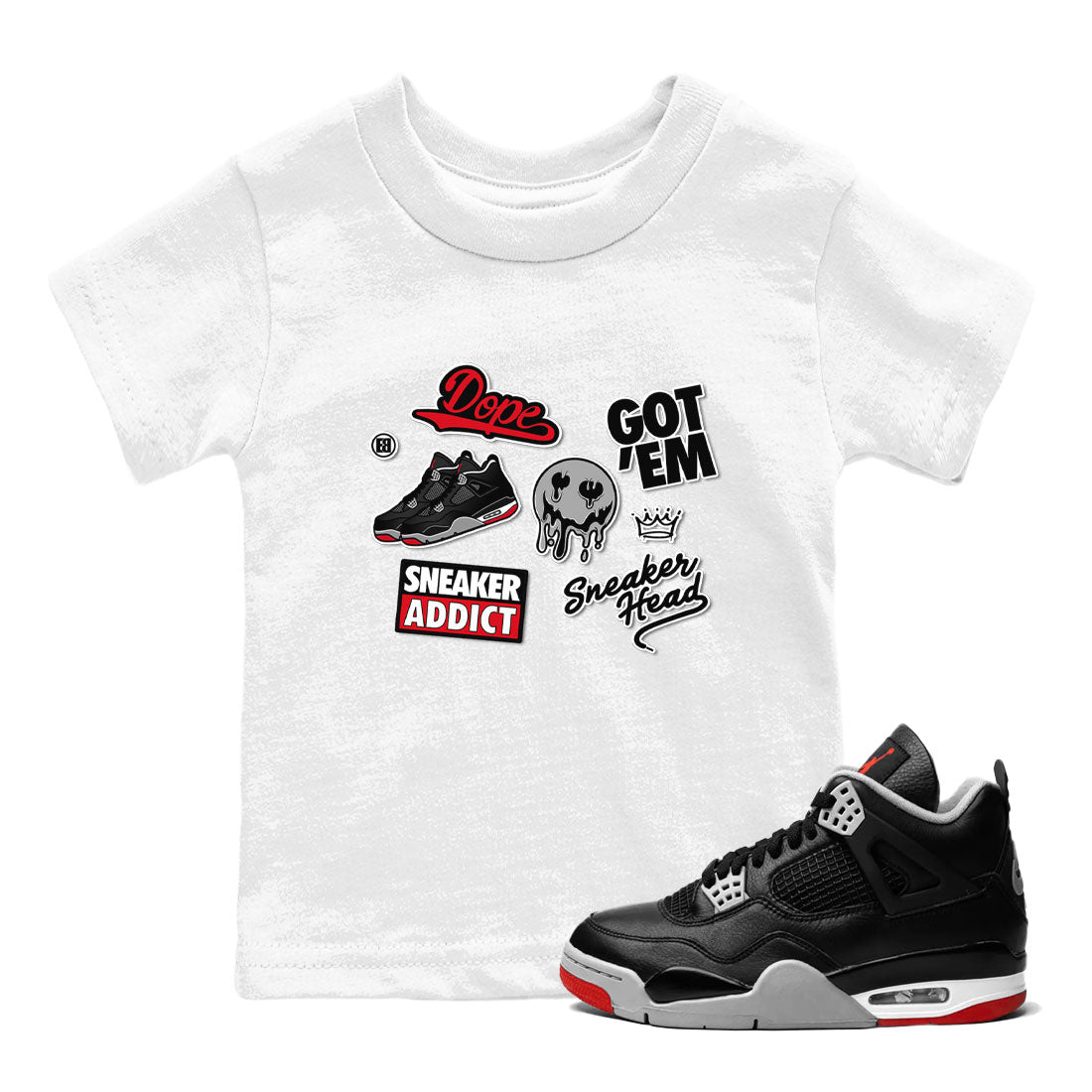 snkmatch Sticker snkmatch Tees Kids - Air Jordan 4 Bred Reimagined