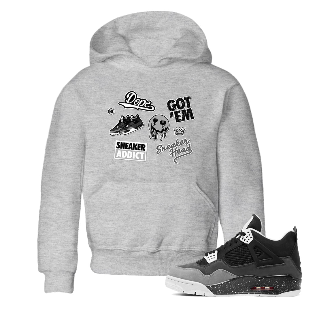 snkmatch Sticker snkmatch Tees Kids - Air Jordan 4 Fear