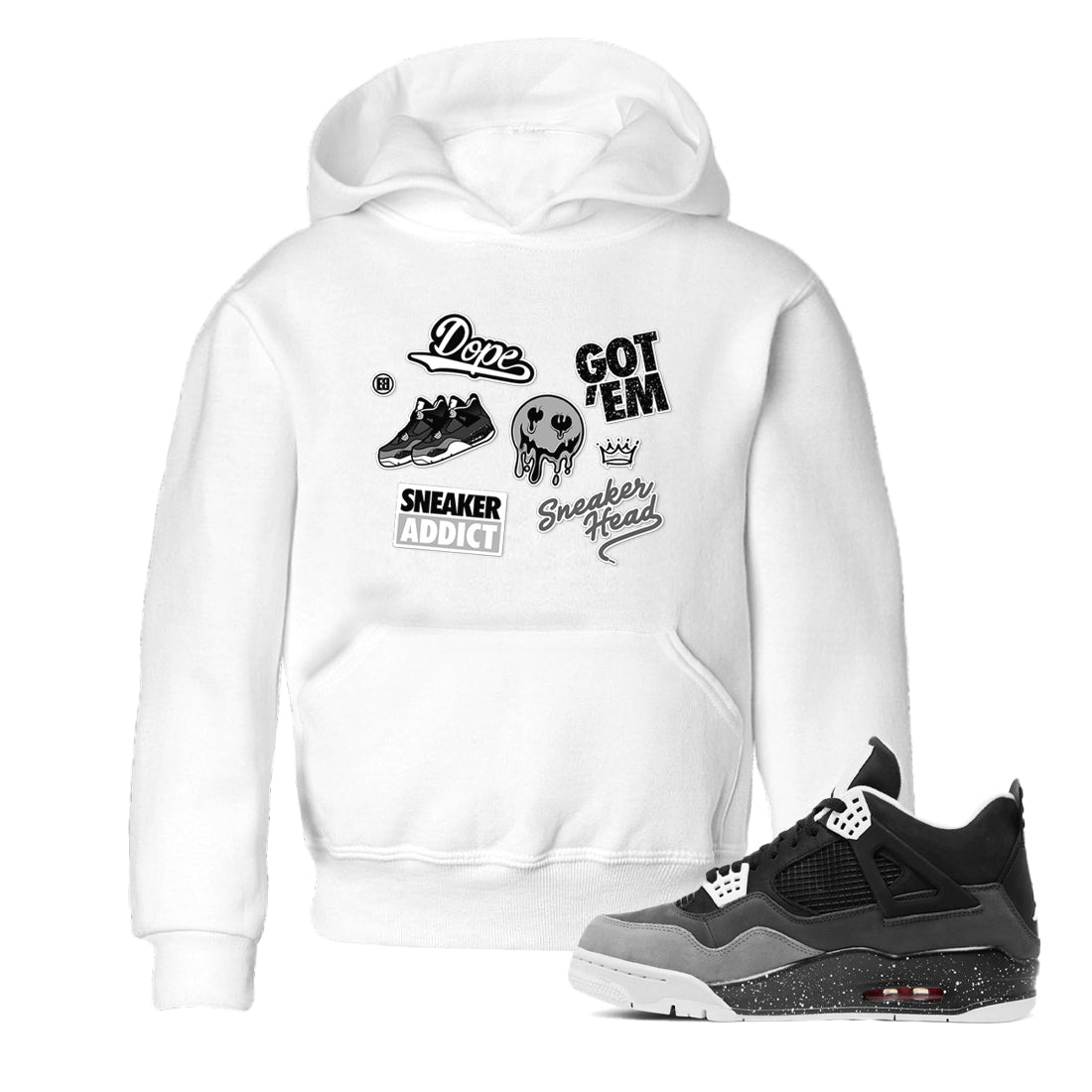 snkmatch Sticker snkmatch Tees Kids - Air Jordan 4 Fear