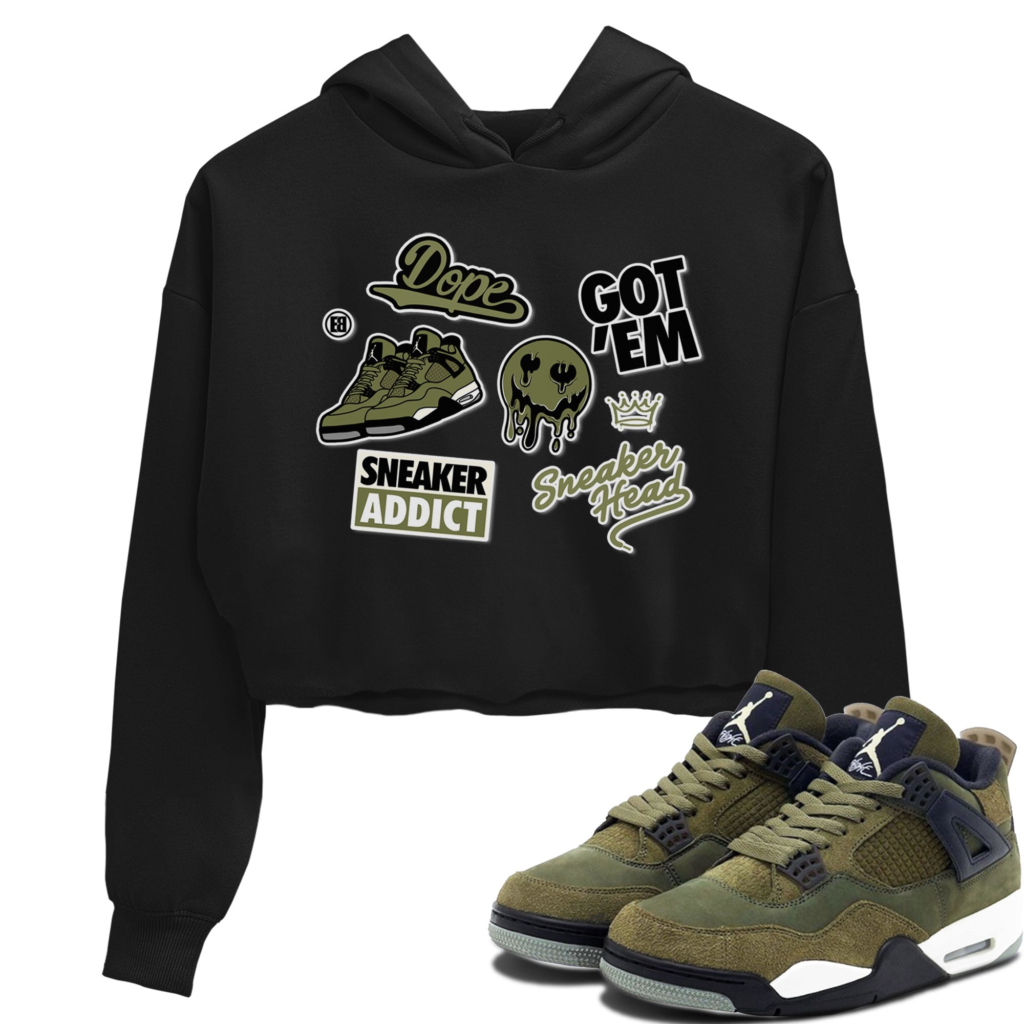 snkmatch Sticker snkmatch Women's Top - Air Jordan 4 Medium Olive
