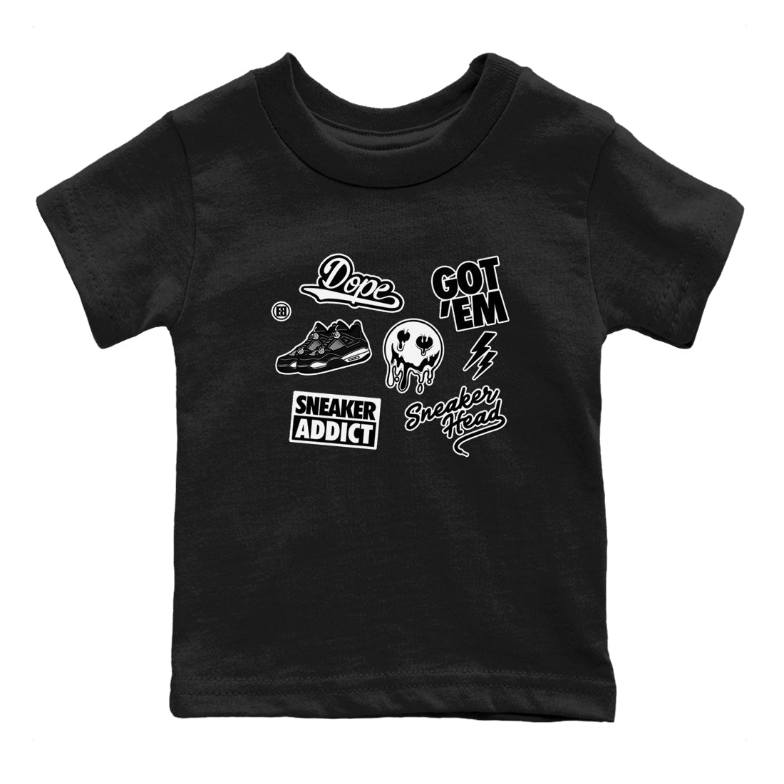 snkmatch Sticker snkmatch Tees Kids - Air Jordan 4 White Thunder