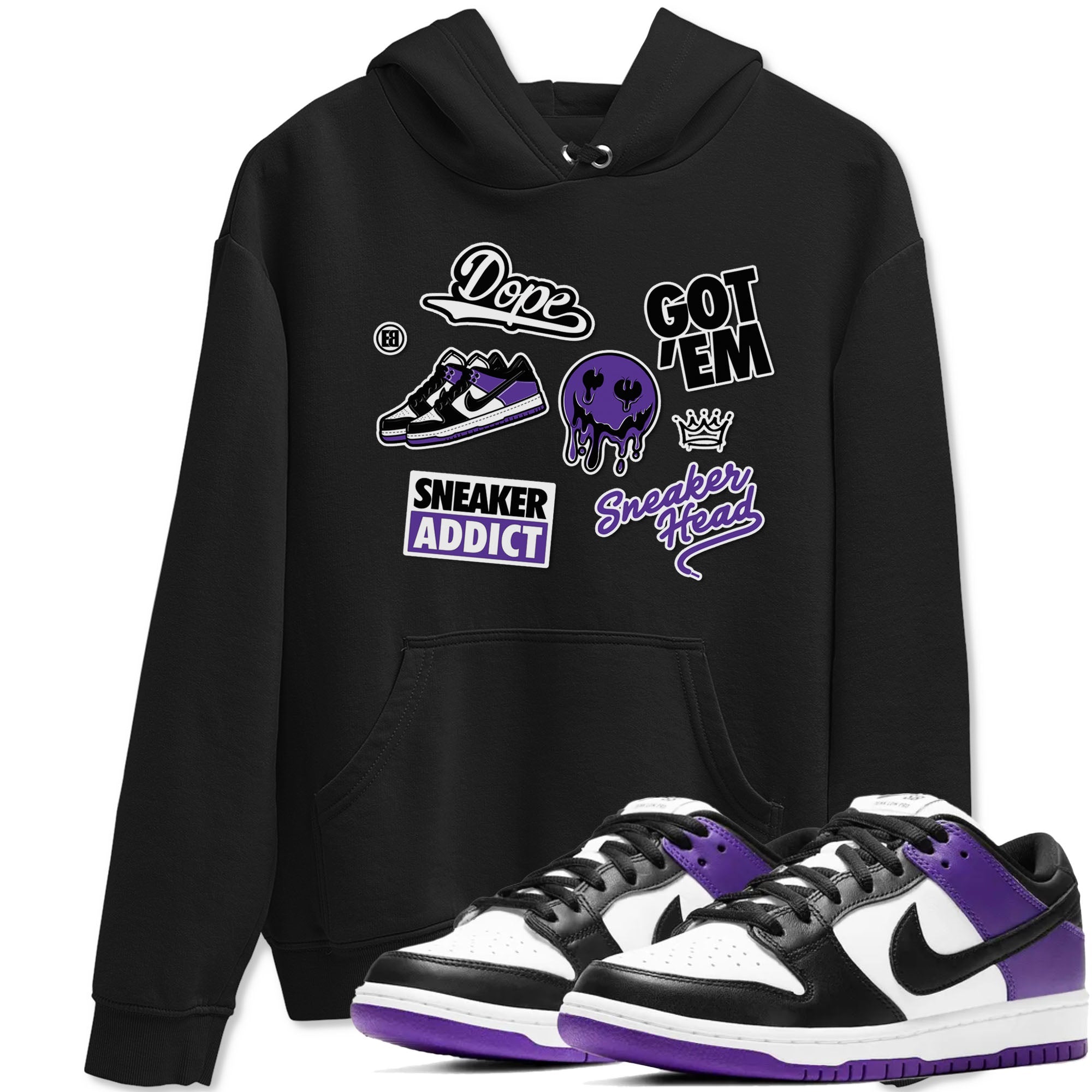 snkmatch Sticker snkmatch Tees - Dunk Low Court Purple
