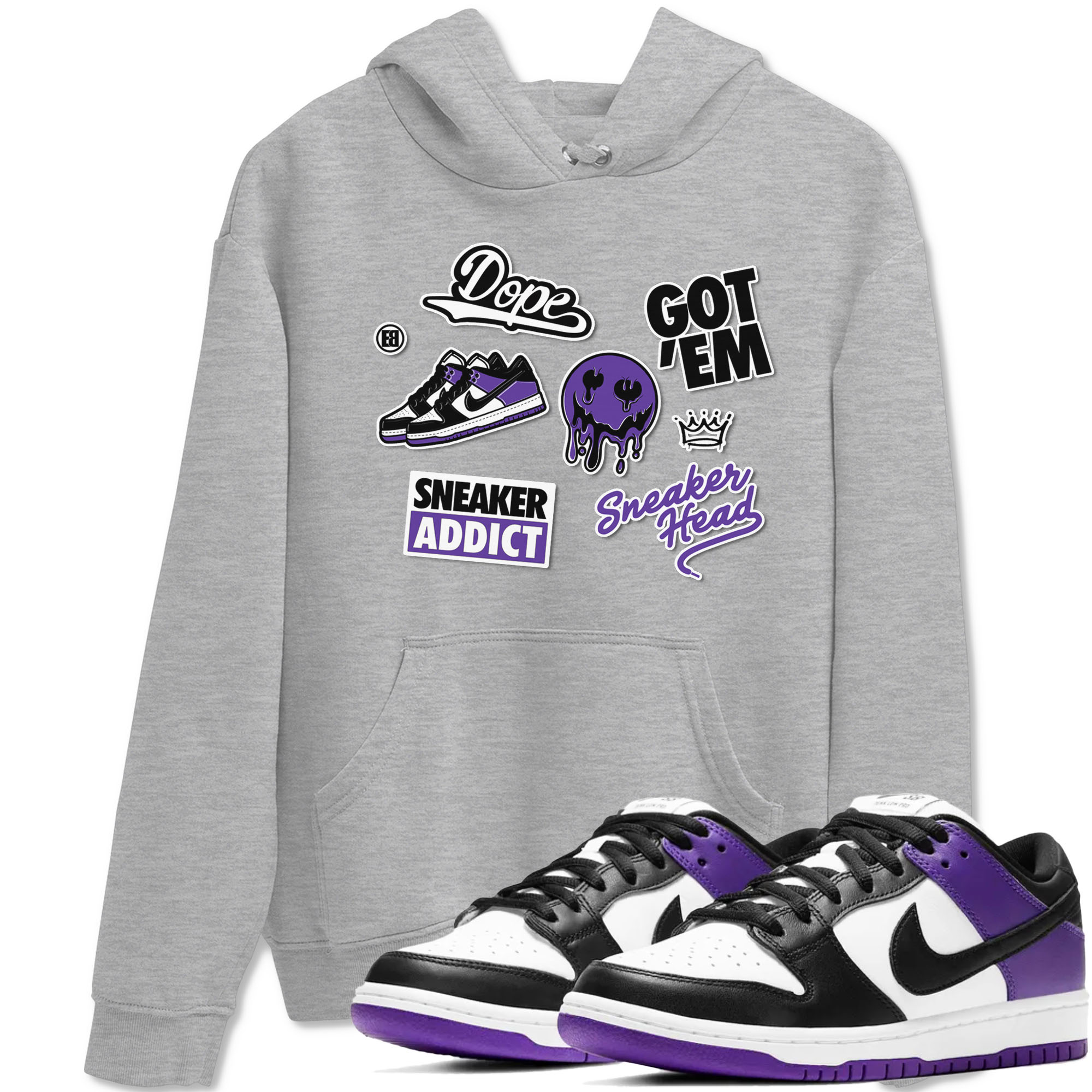 snkmatch Sticker snkmatch Tees - Dunk Low Court Purple