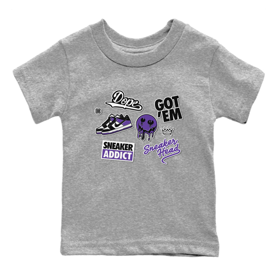 snkmatch Sticker snkmatch Tees Kids - Dunk Low Court Purple
