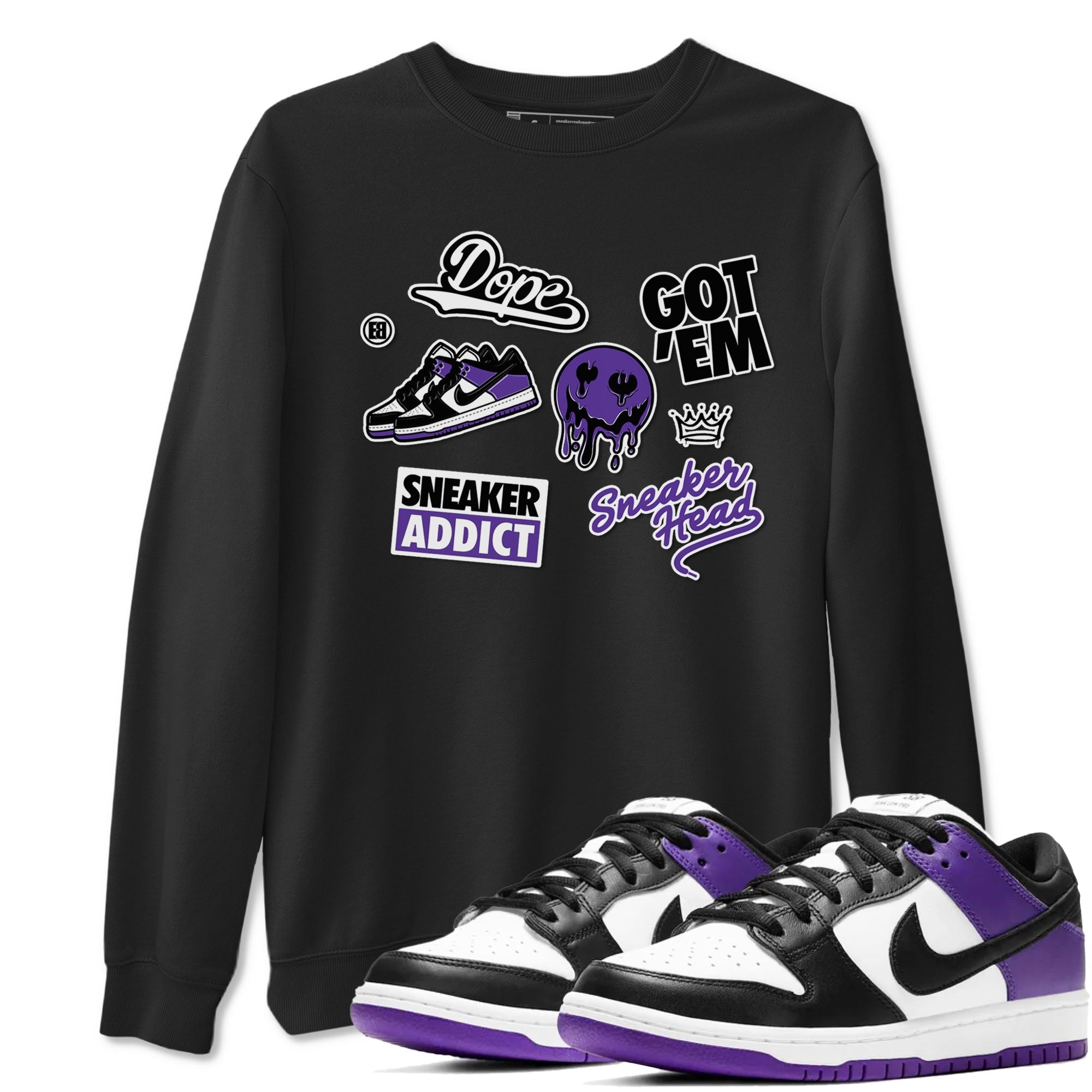snkmatch Sticker snkmatch Tees - Dunk Low Court Purple