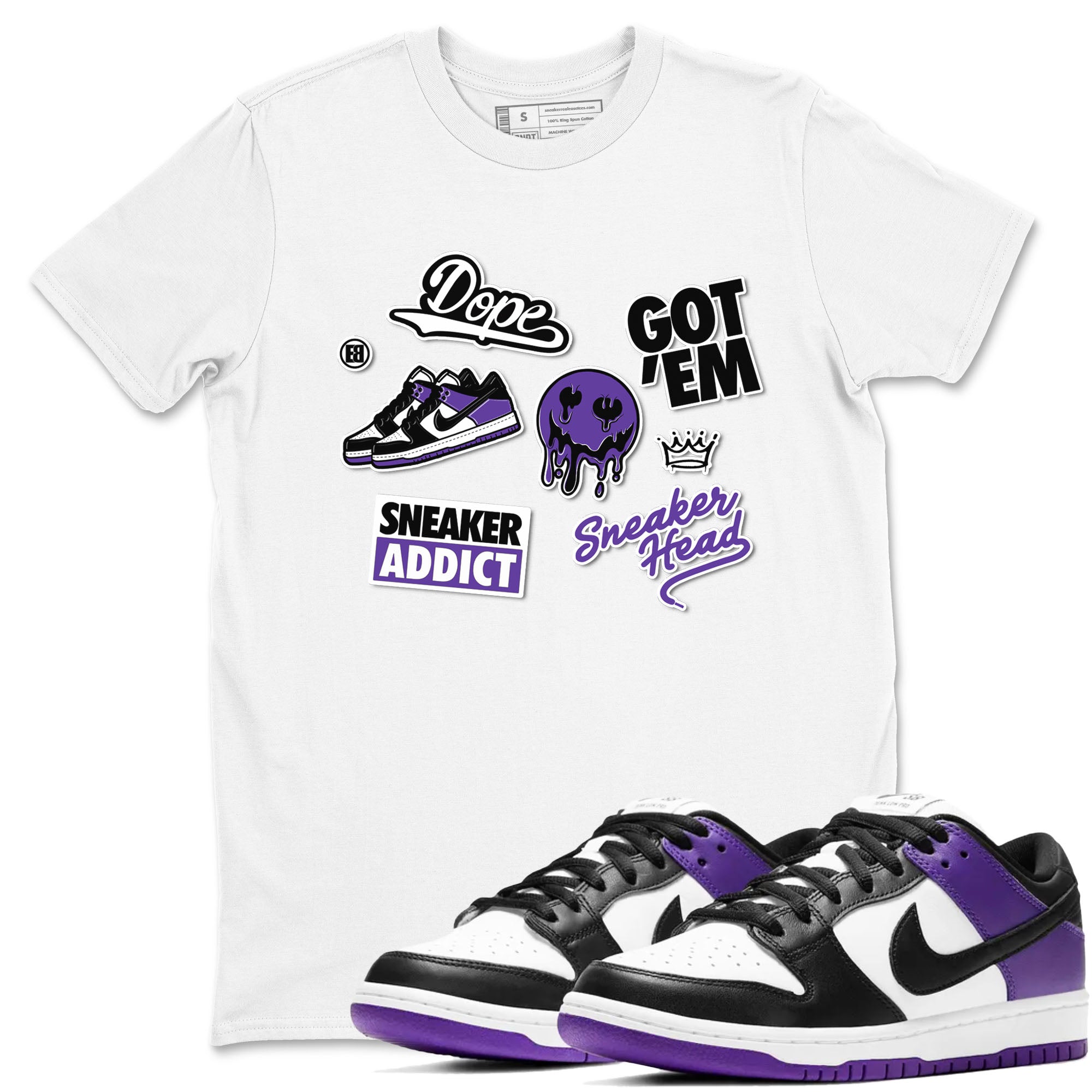 snkmatch Sticker snkmatch Tees - Dunk Low Court Purple
