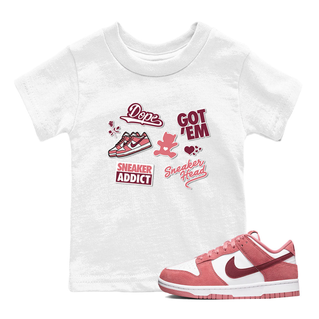 snkmatch Sticker snkmatch Tees Kids - Dunk Valentines Day 2024